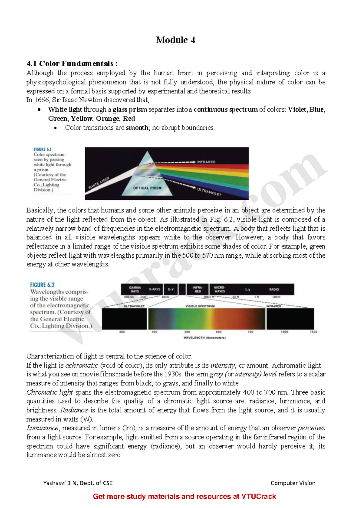 Module 4: Color Fundamentals and Pseudocolor Image Processing - Studocu