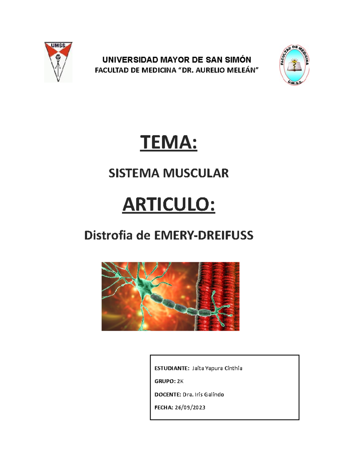 Distrofia de Emery-Dreifuss: Estudio y Diagnóstico Muscular - Studocu