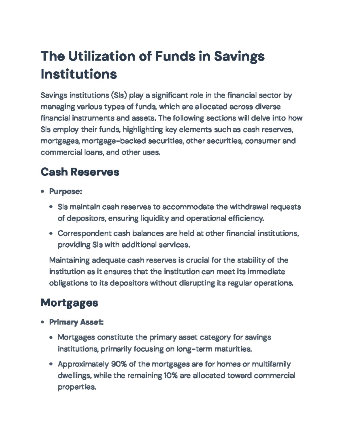 Understanding Fund Utilization in Savings Institutions (SI) - The ...