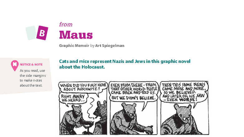 Maus Graphic Memoir Analysis Notes: Art Spiegelman - Studocu