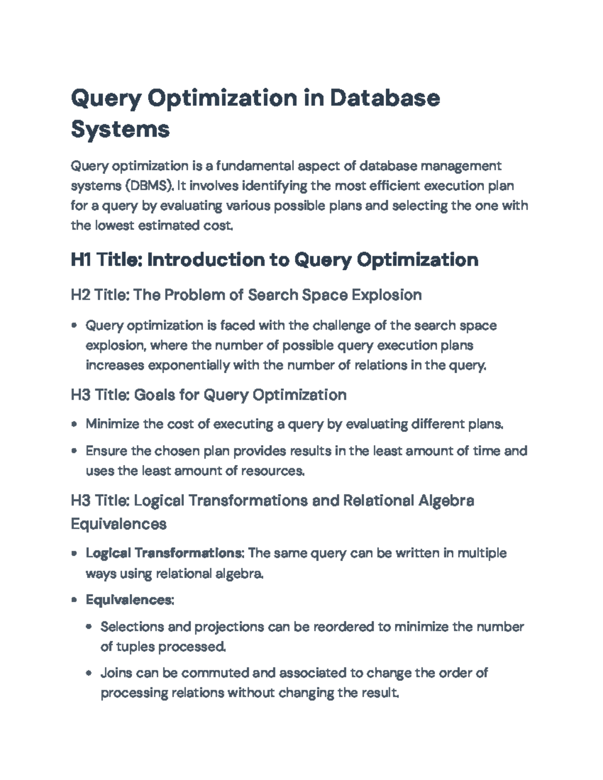Query Optimization in DBMS: Techniques & Dynamic Programming Approaches ...