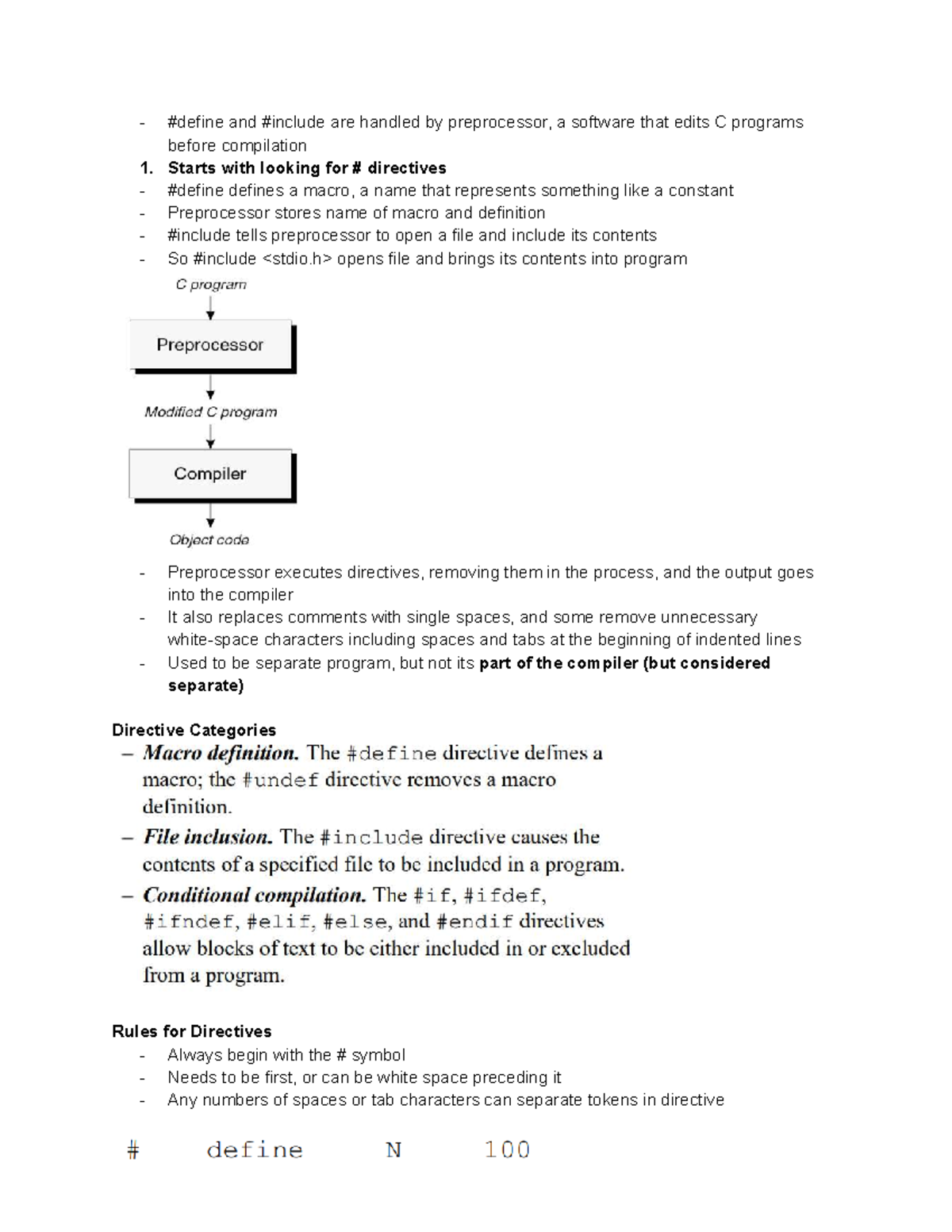 Compsci 2211A Notes: Topic 16 - Understanding the C Preprocessor - Studocu