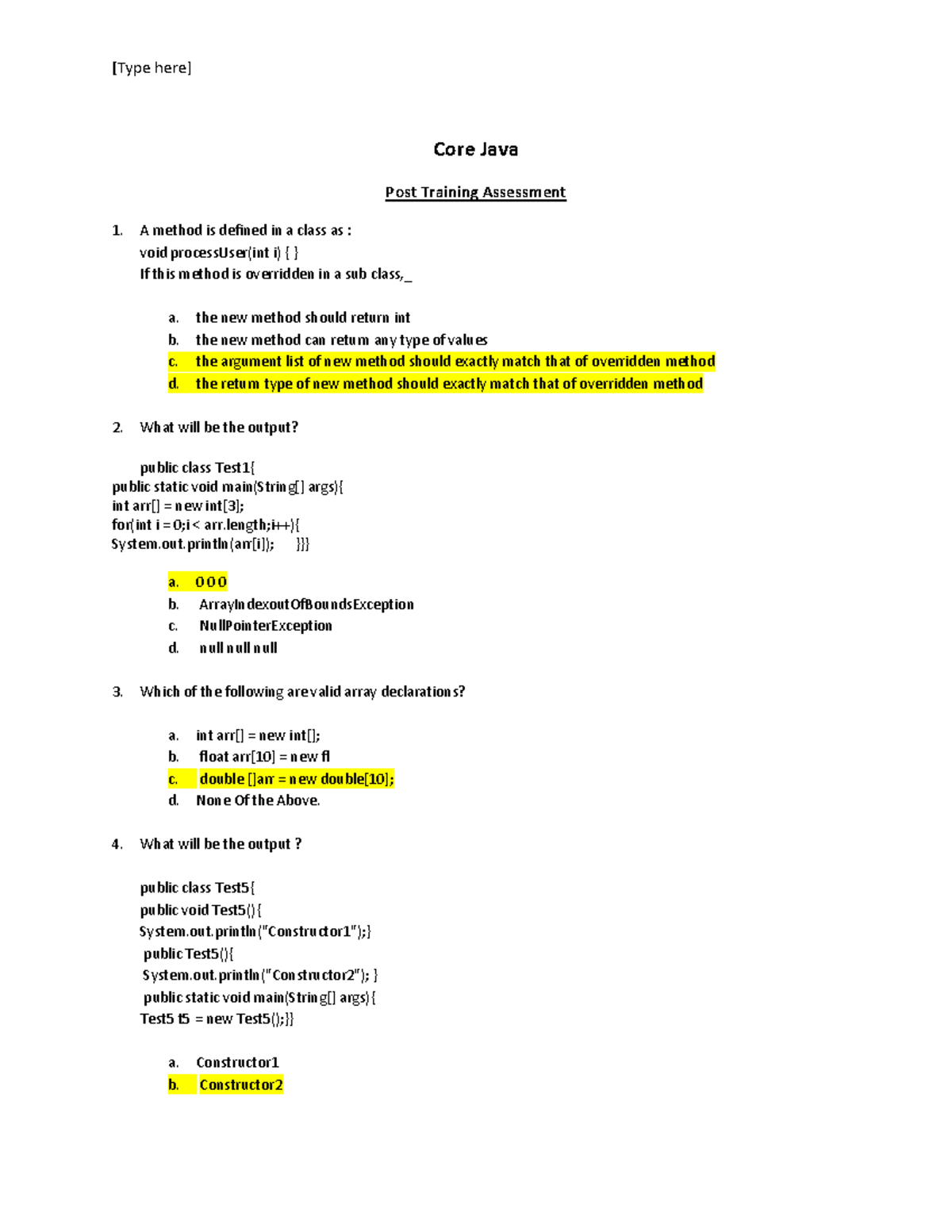 412811925-Java-MCQ - Core Java Post Training Assessment Questions - Studocu