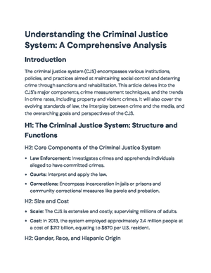 Understanding the CJS in the U.S.: Key Components & Goals - Studocu