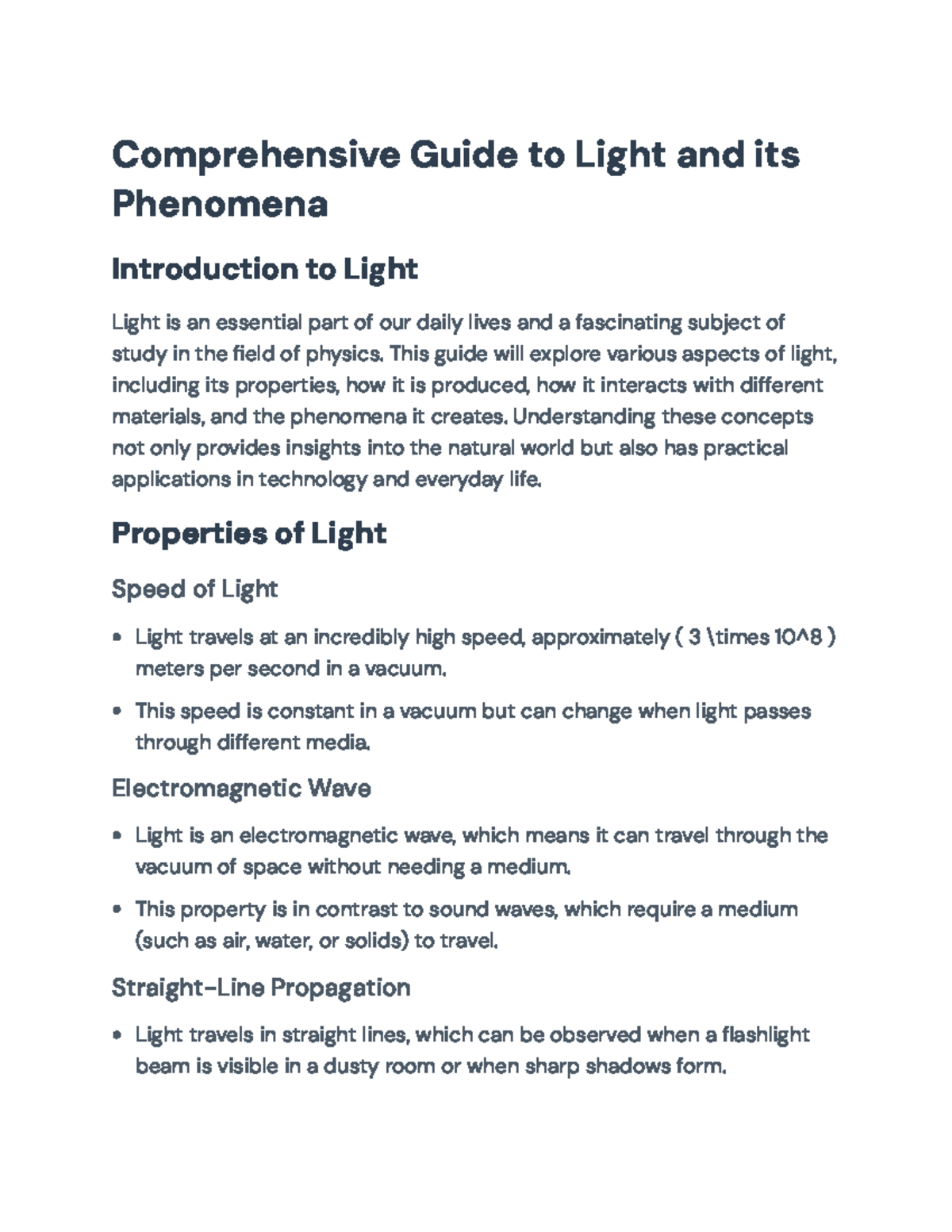 Understanding Light and Its Phenomena: A Comprehensive Guide ...