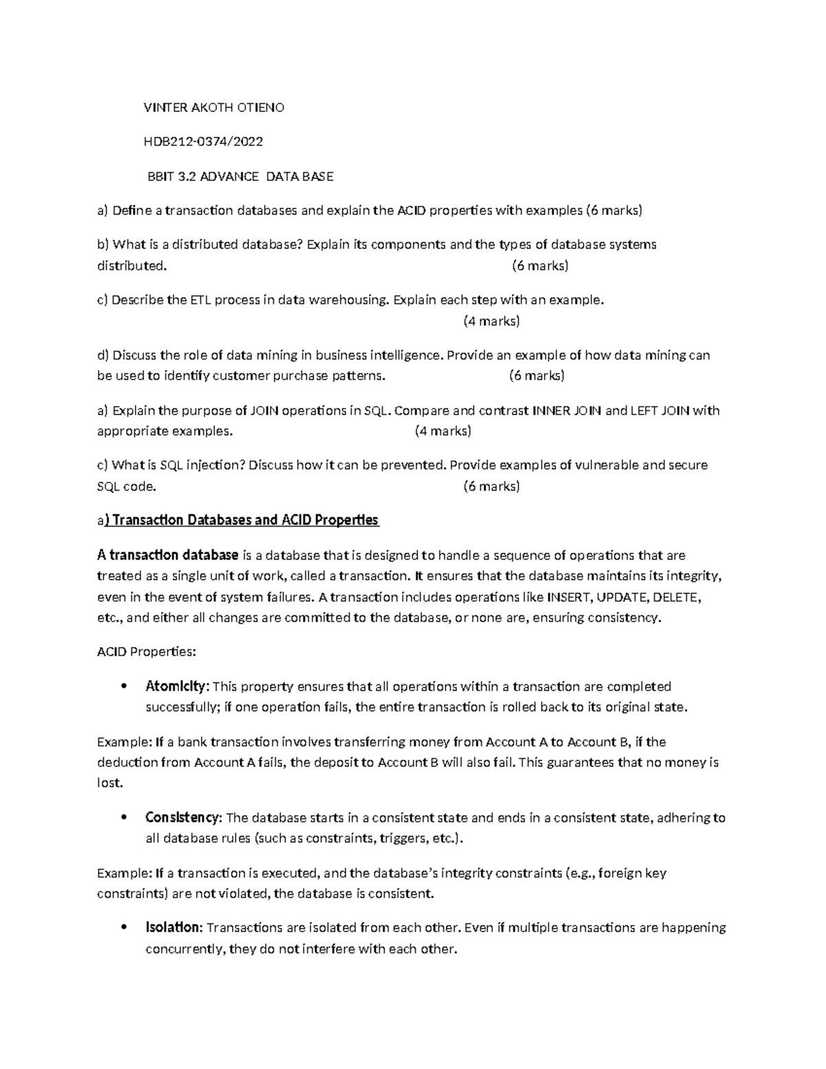 BBIT 3.2 Final Exam: Advanced Database Concepts and SQL Techniques ...