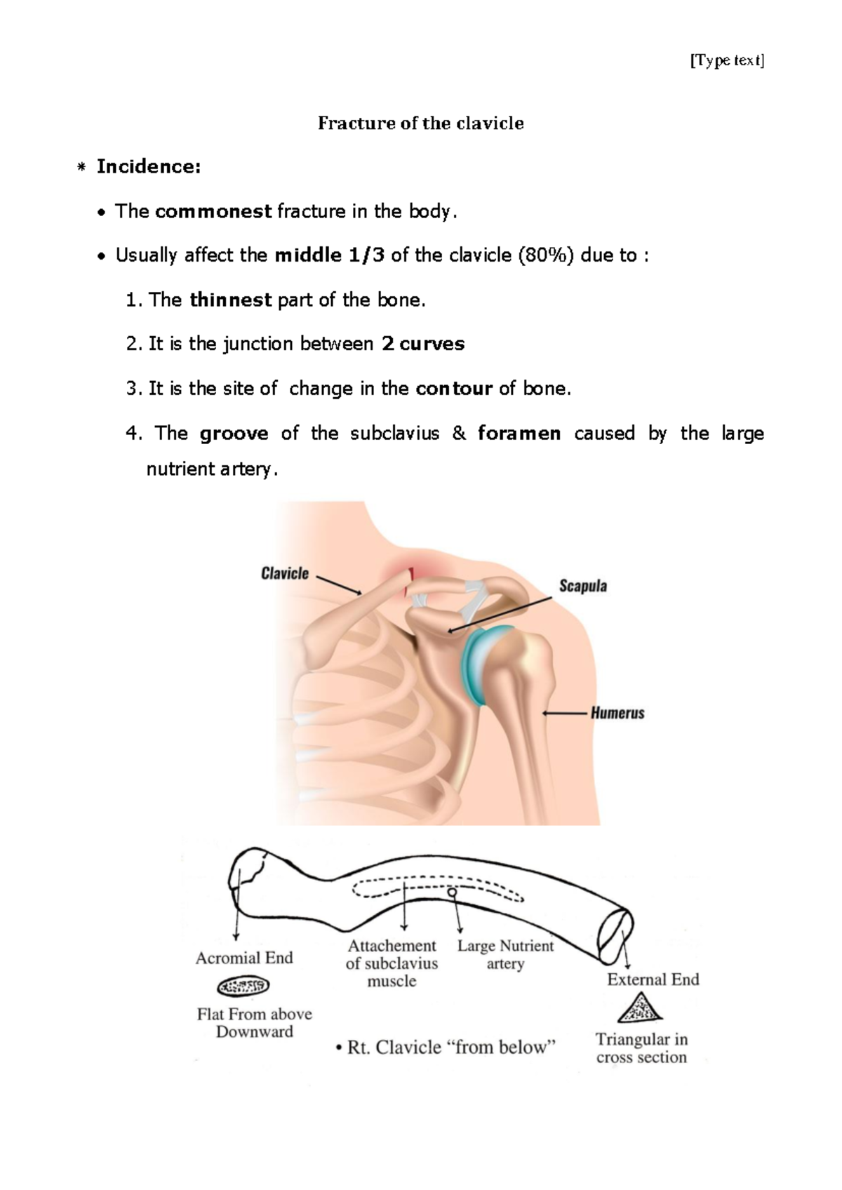 Upper Limb Fractures: Clavicle & Humerus Overview - CM 2023 - Studocu
