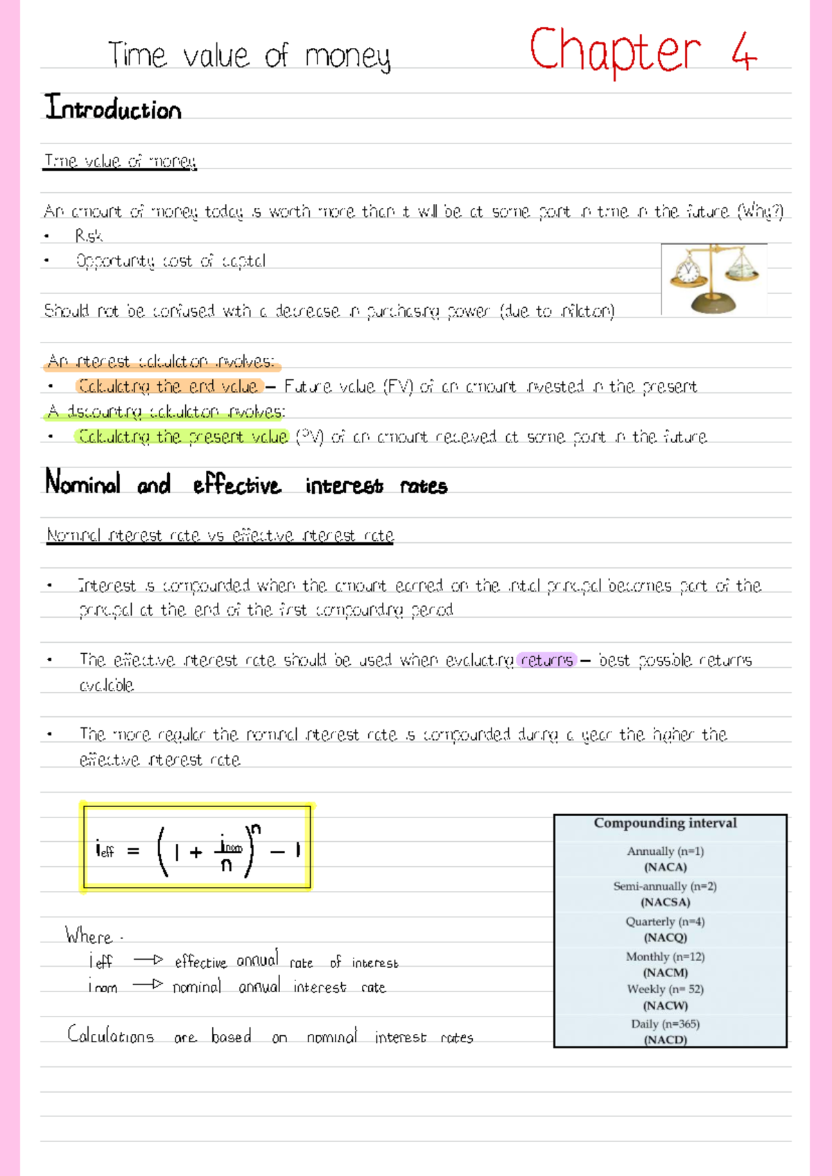 Chapter 4 - Time Value of Money Notes for Risk Management - Studocu