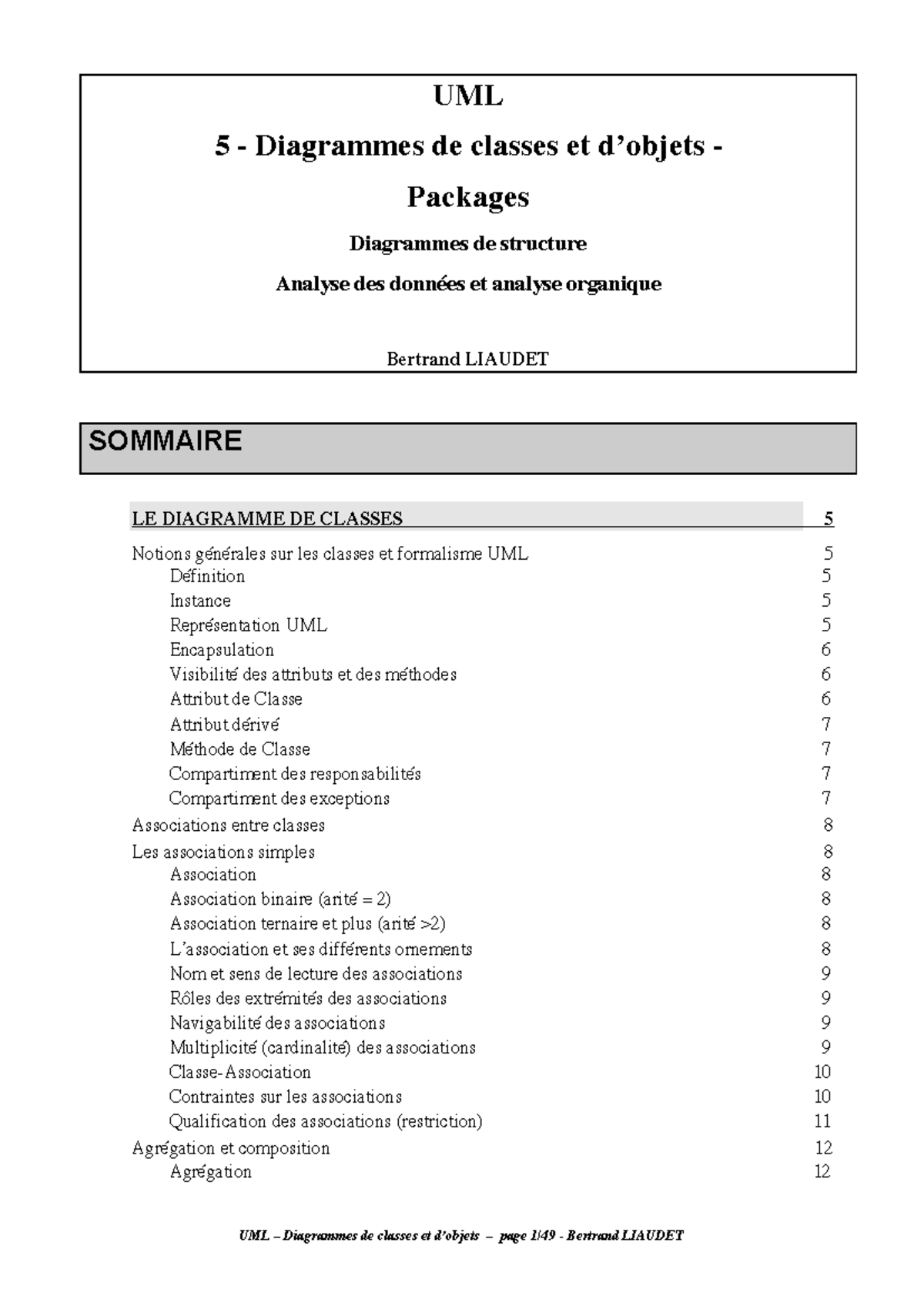 UML- Diagrammes de Classes: Notions et Analyses Complètes - Studocu