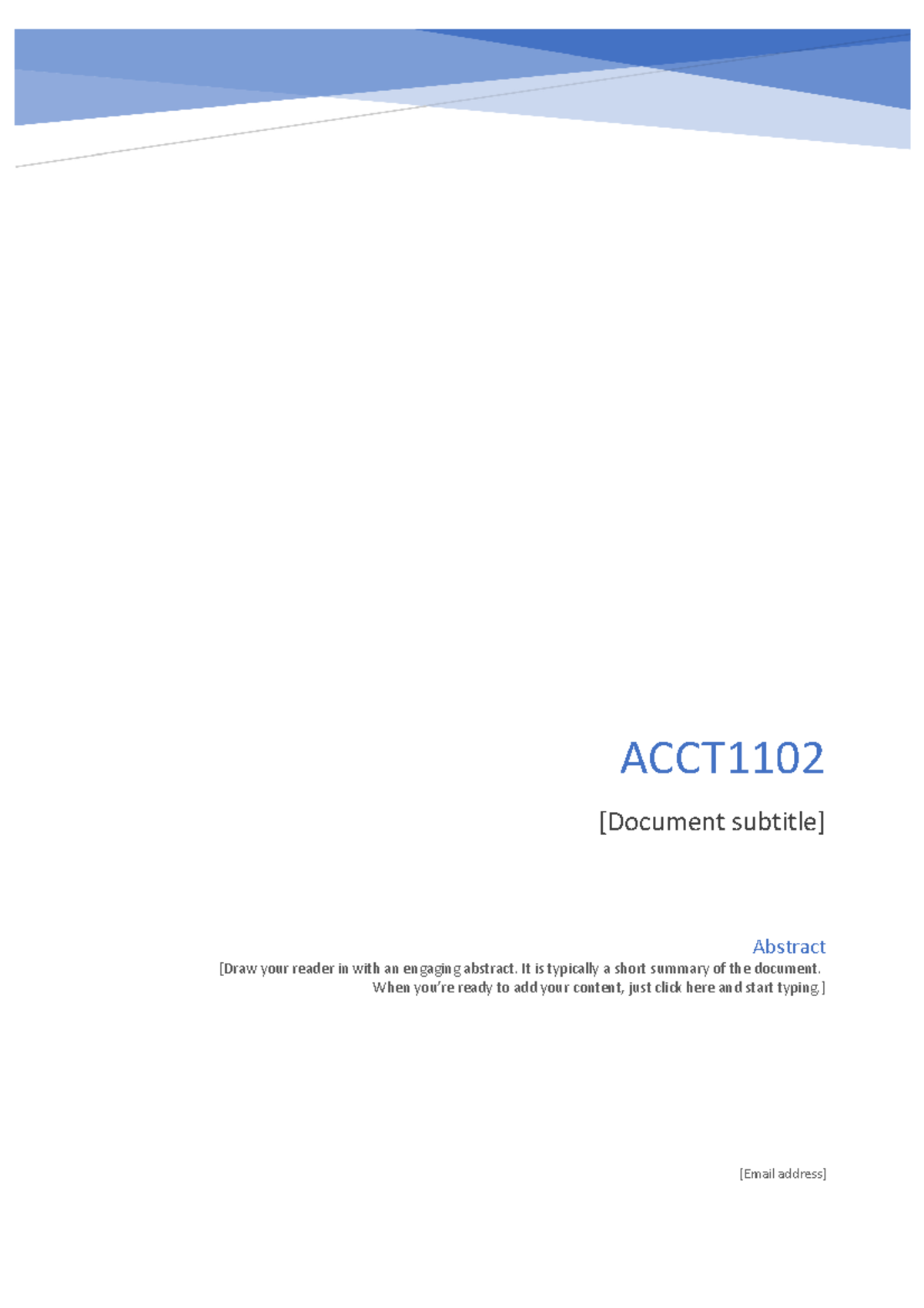 ACCT1102 notes - [Email address] Abstract [Draw your reader in with an ...