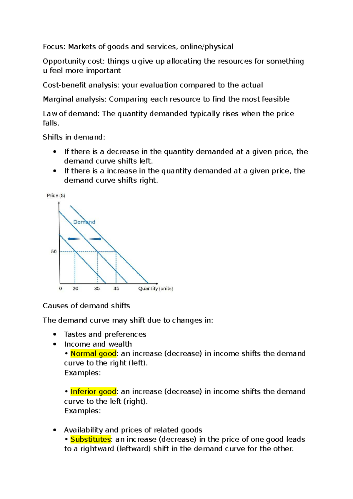 ECO 101: Demand and Supply Analysis Notes - Studocu