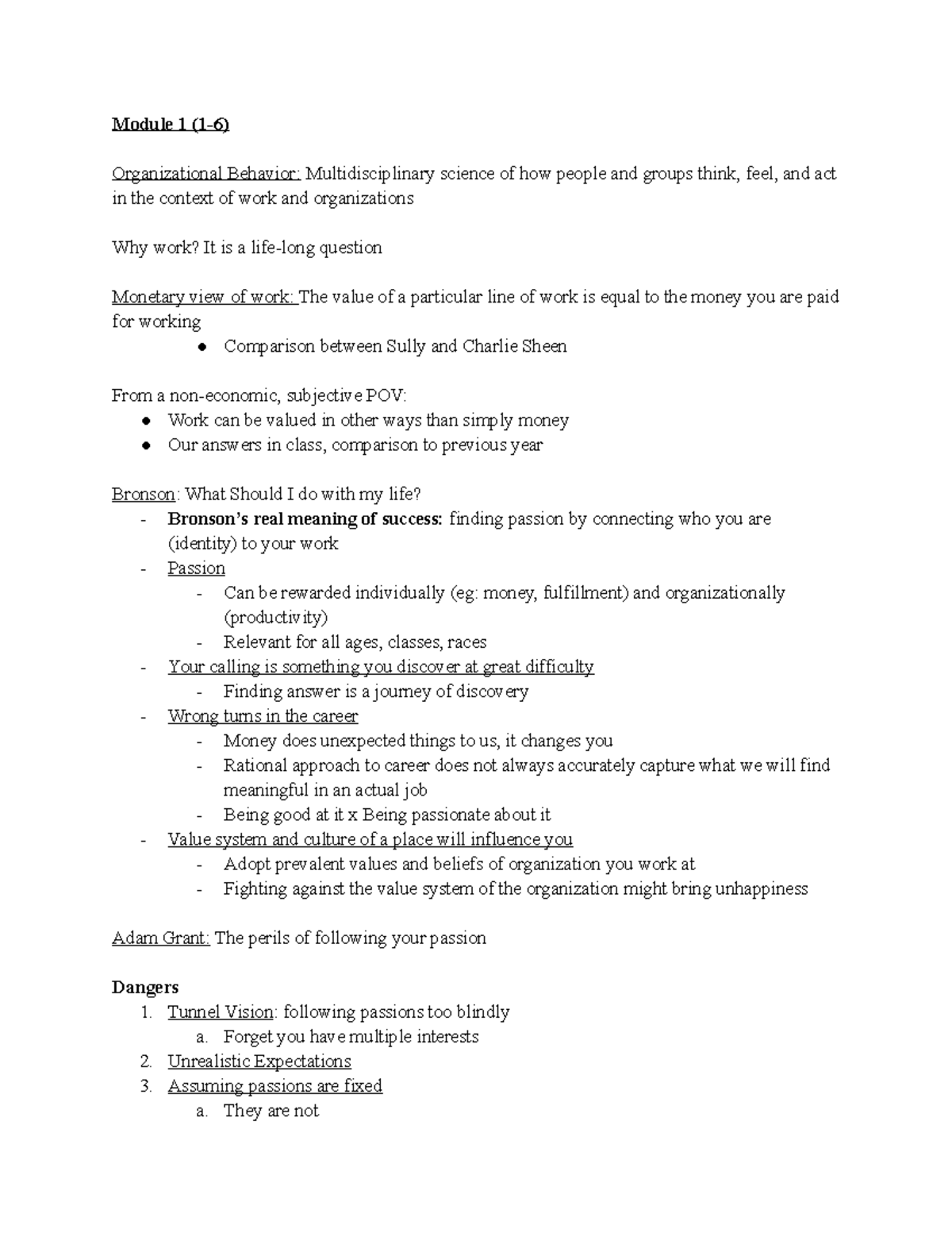 Organizational Behavior Insights: Key Concepts from Module 1-4 - Studocu