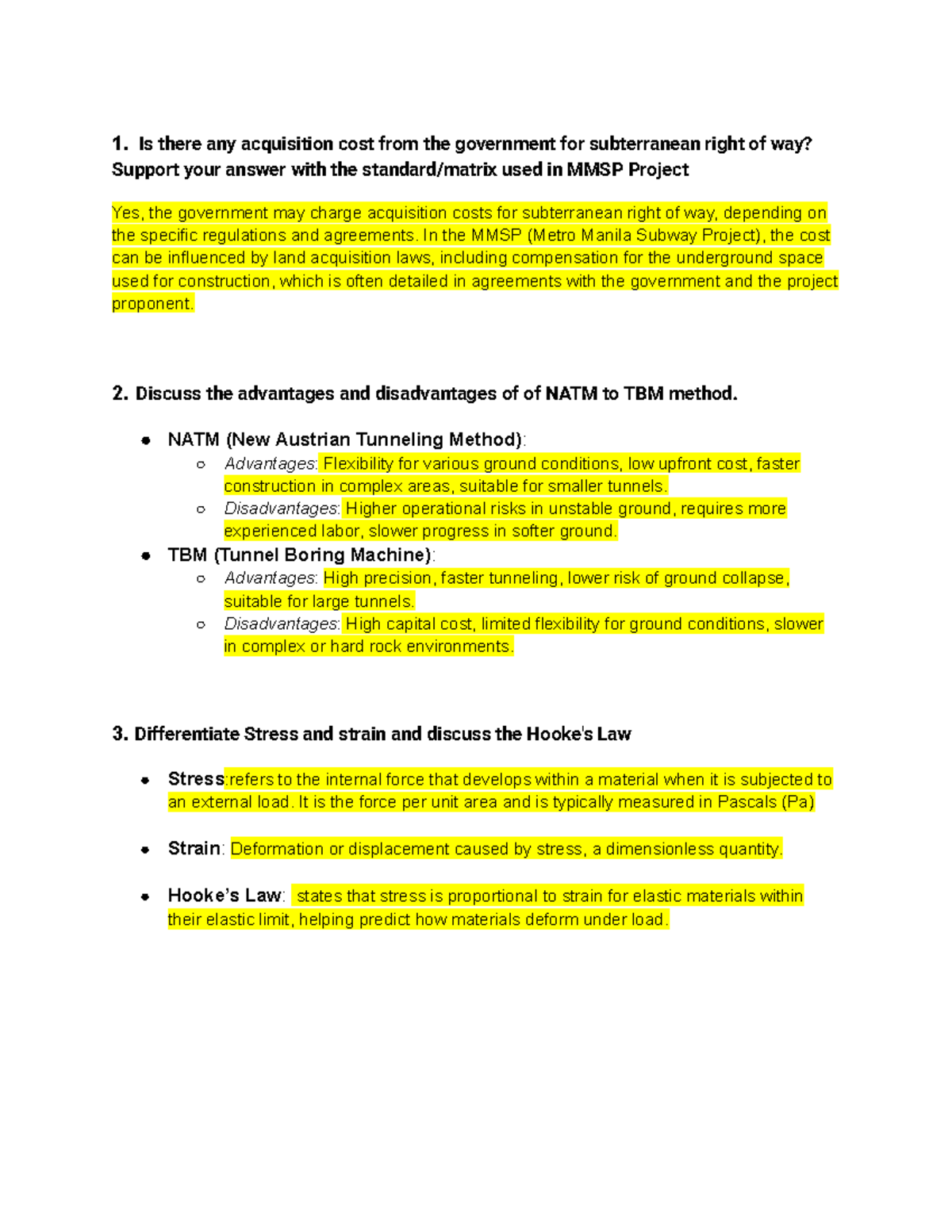 GEO Reviewer Summary Geology for Civil Engineers 1. Is there any