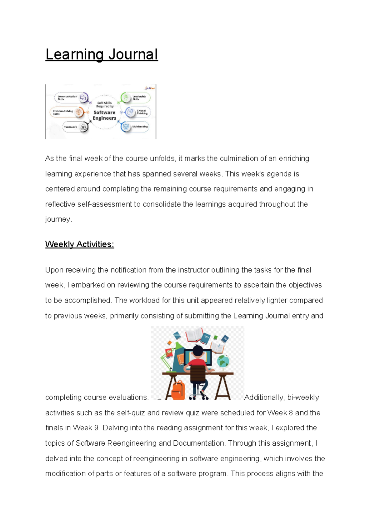 Learning Journal for Ls8: Reflecting on Software Engineering Insights ...