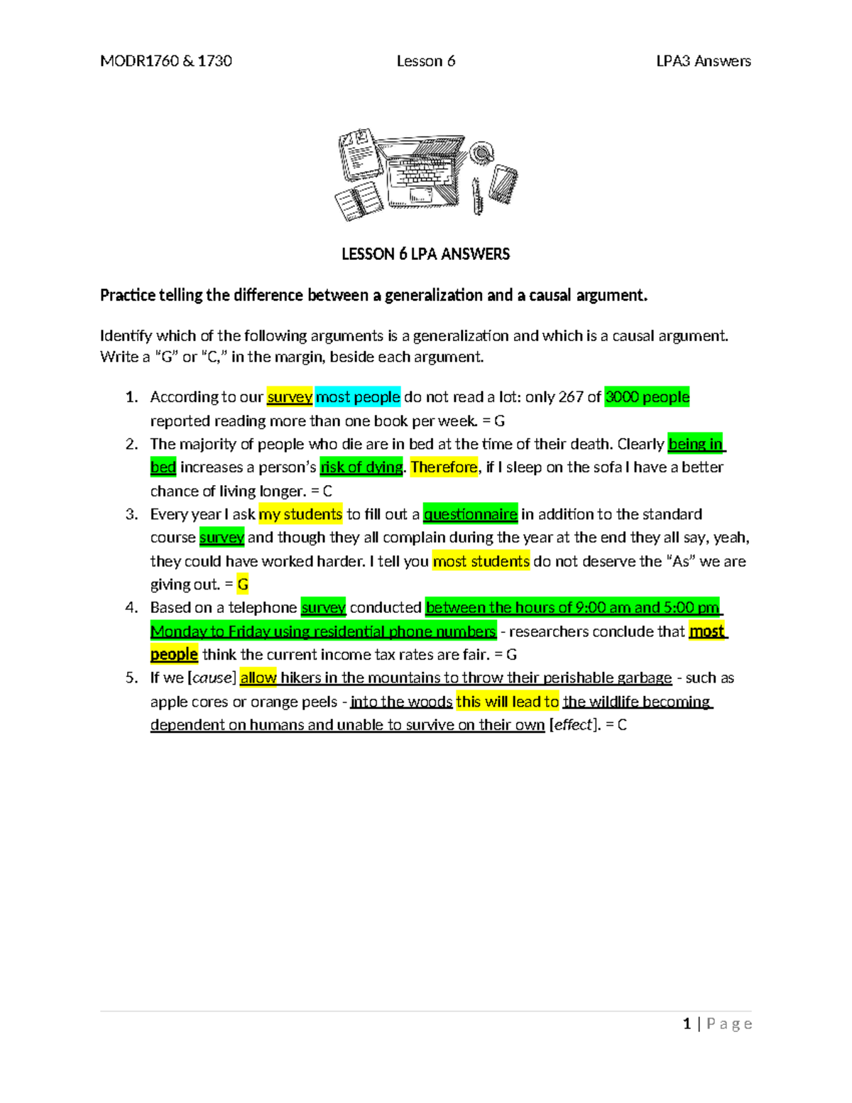 Answers to LPA3 Worksheets - MODR1760 & 1730 Lesson 6 LPA3 Answers ...