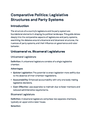 Comprehensive Guide to Comparative Politics: Systems, Structures ...