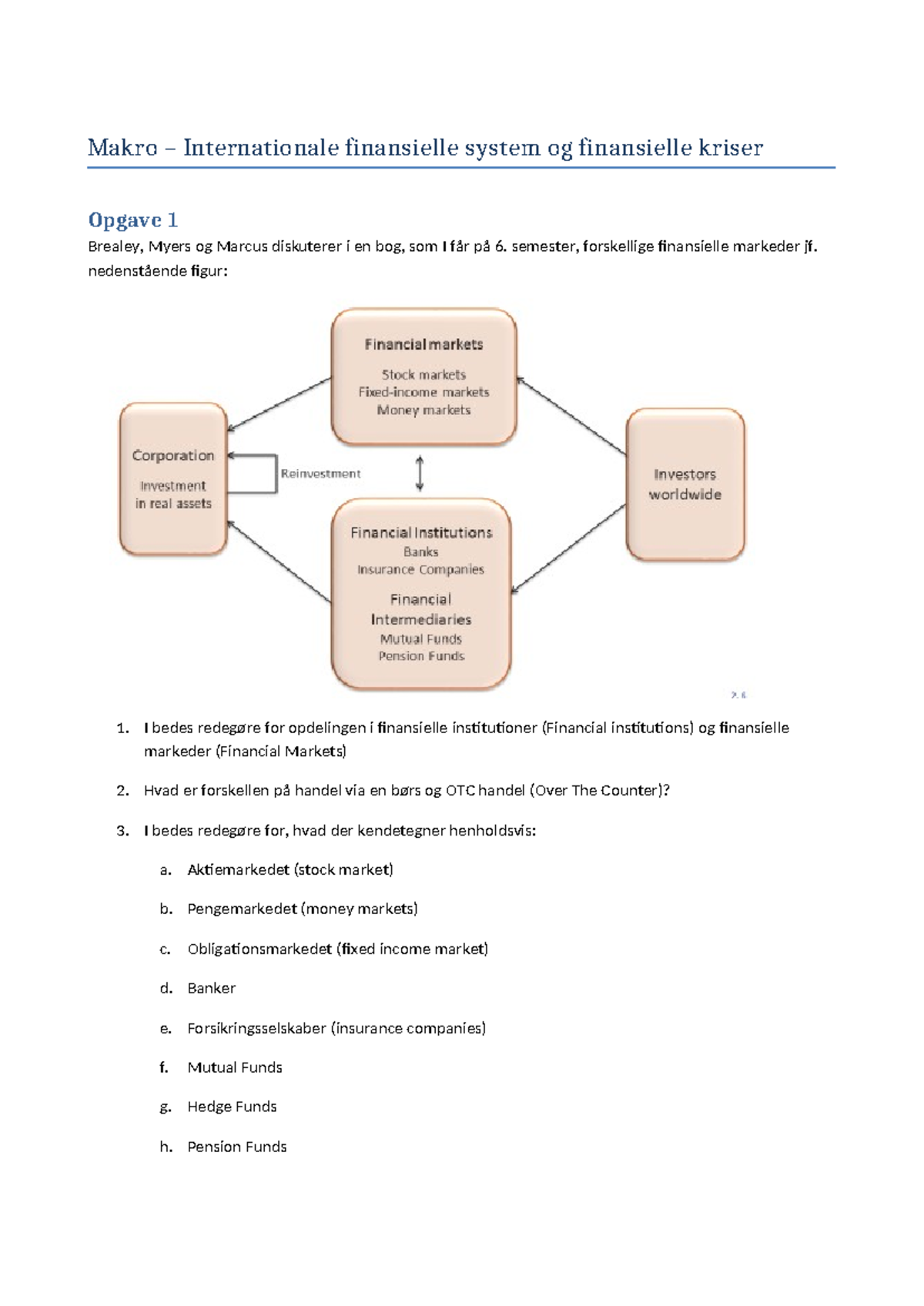 Opgave 1: Det finansielle system og finansielle kriser 2023 - Studocu