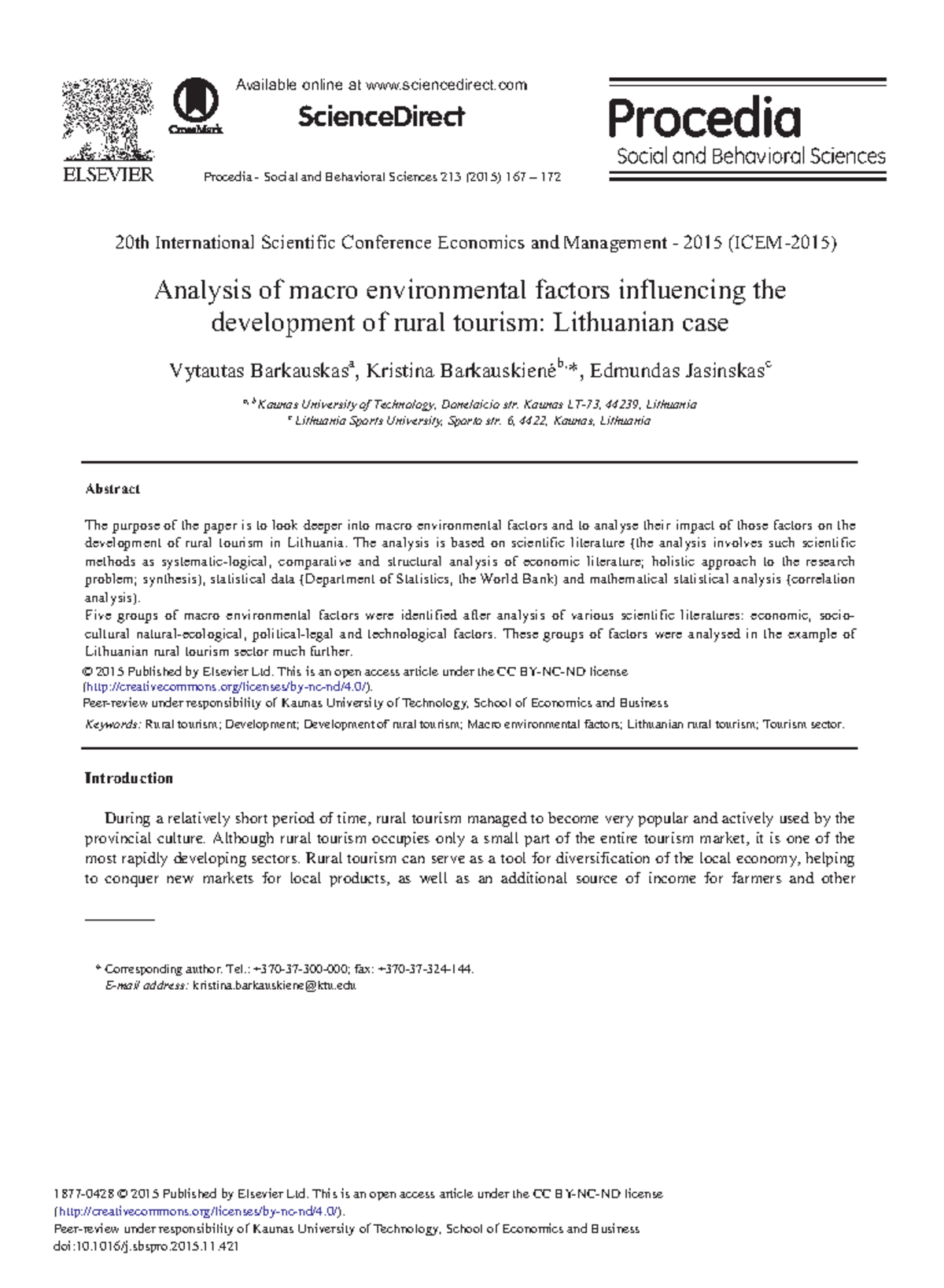 Macro-environment analysis case study - Procedia - Social and ...