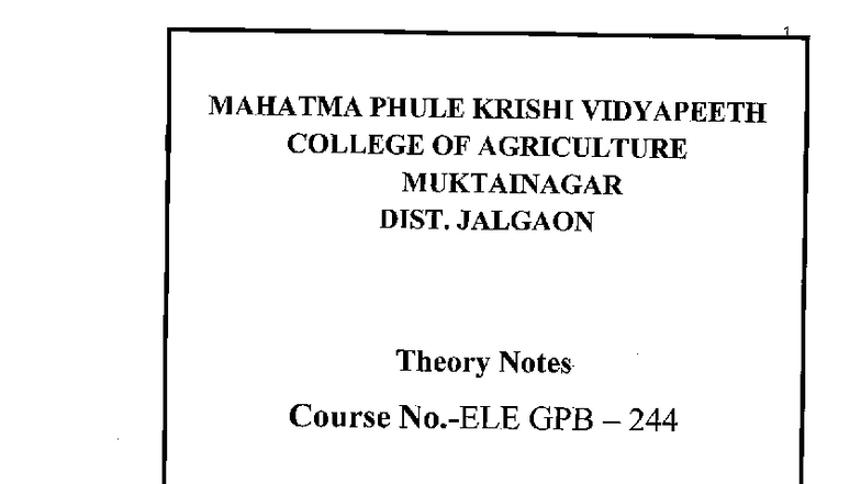 GPB 244 Theory Notes on Commercial Plant Breeding Techniques - Studocu