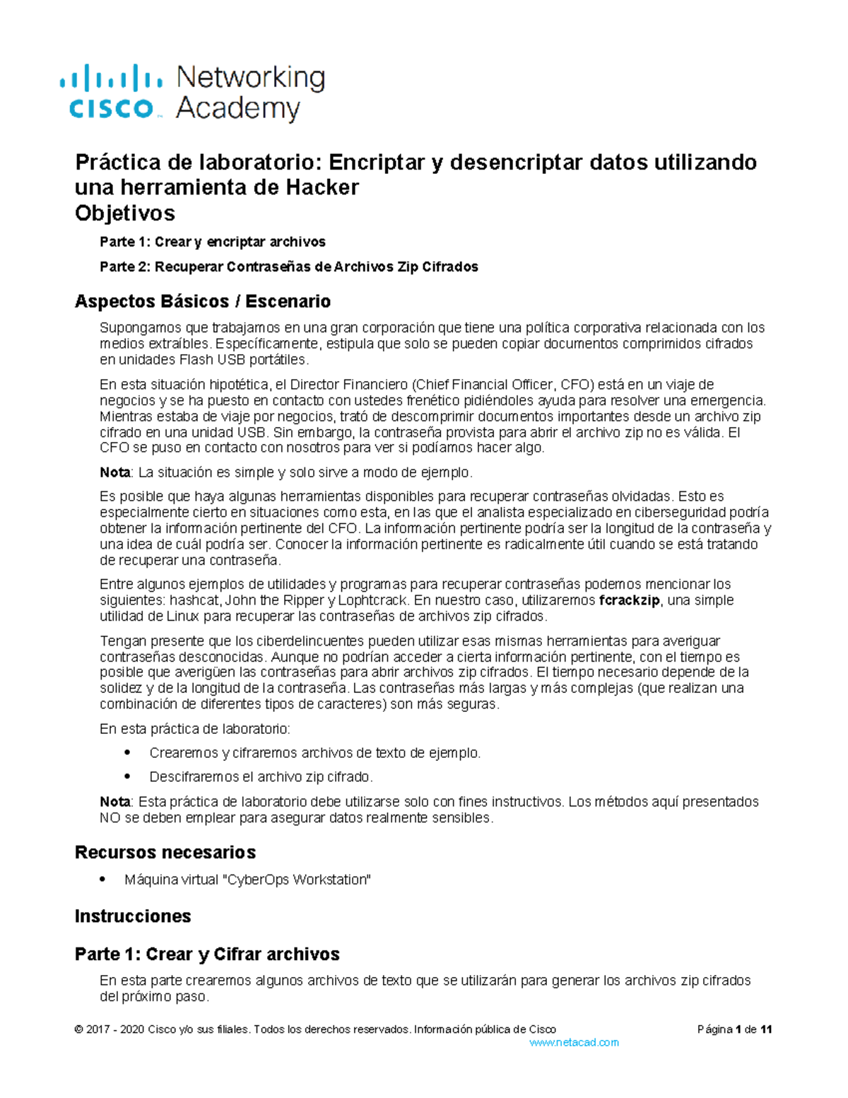 Lab 21.2.11: Encriptación y Desencriptación de Datos con Herramientas ...