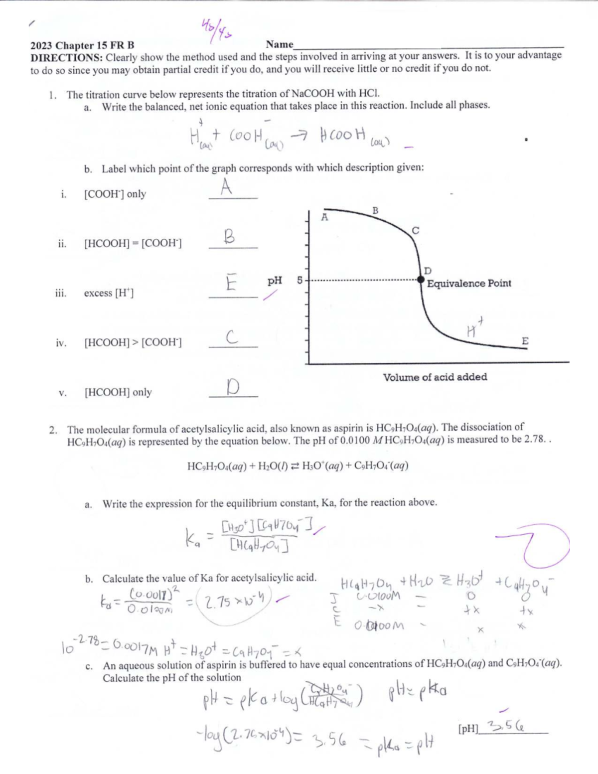 Chapter 15 Test FRQ Answers (2023) - Studocu