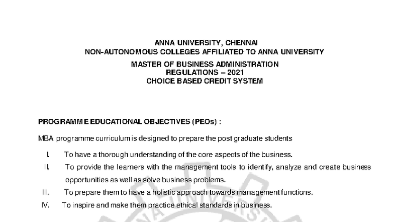 MBA 2021 Syllabus: Core Courses & Electives Overview - Studocu