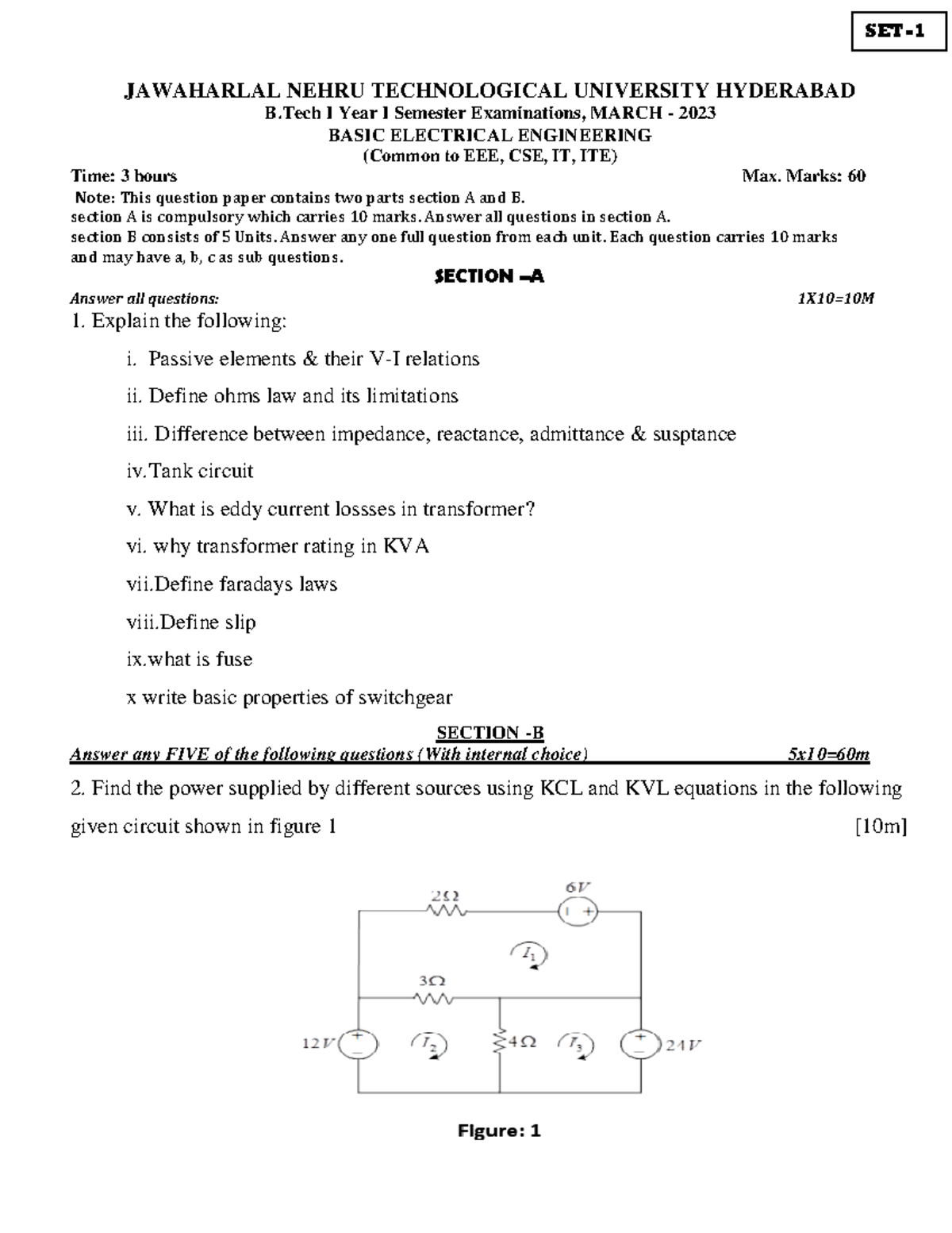 BEE Model Question Papers - March 2023 (R22) - B.Tech 1st Year - Studocu