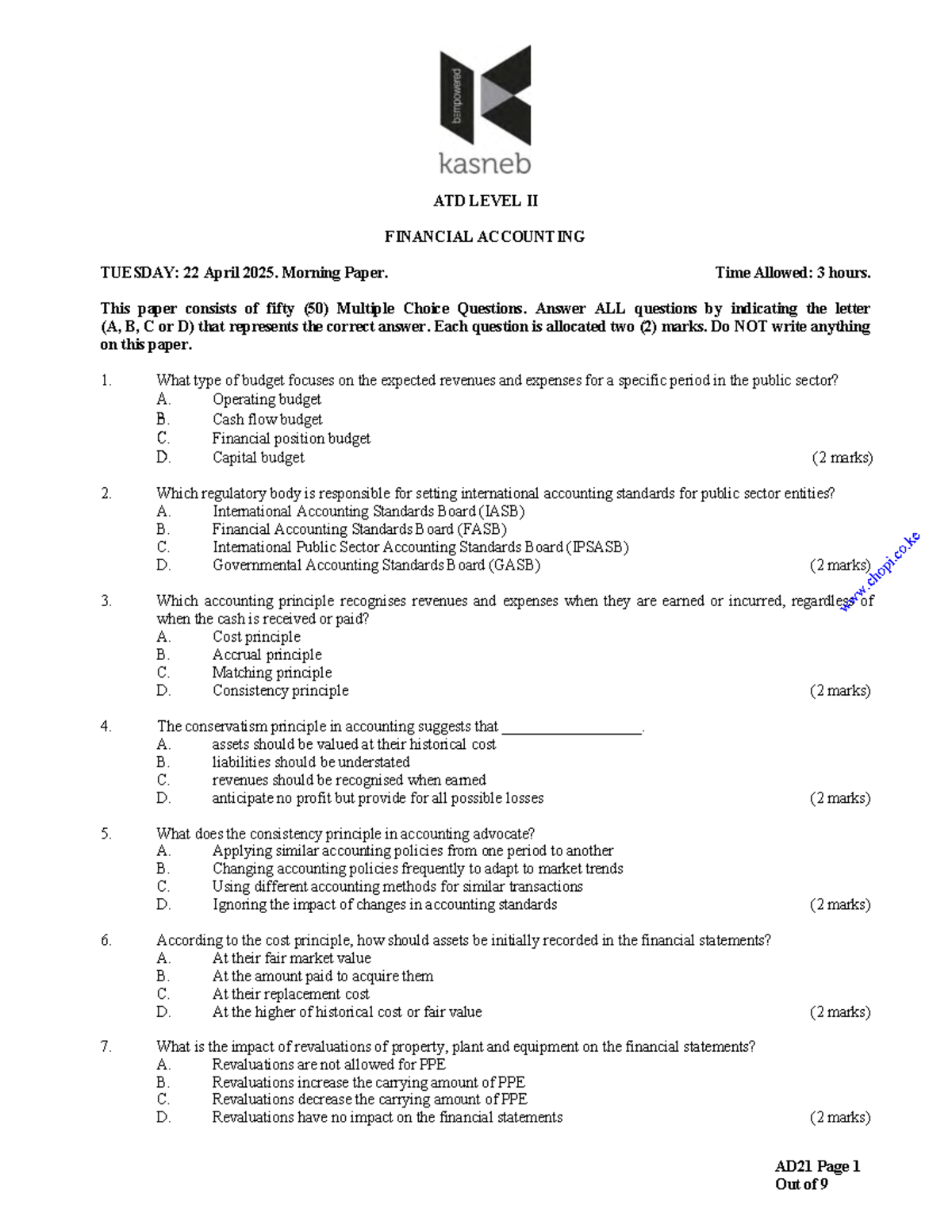 ATD LEVEL II FINANCIAL ACCOUNTING PAST PAPERS: 2024-2025 - Studocu