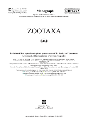 Revision of Neotropical Goblin Spider Genus Neoxyphinus (Araneae ...