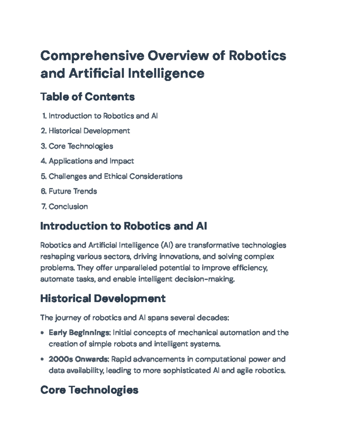 Comprehensive Overview of Robotics and AI: Technologies and Trends ...