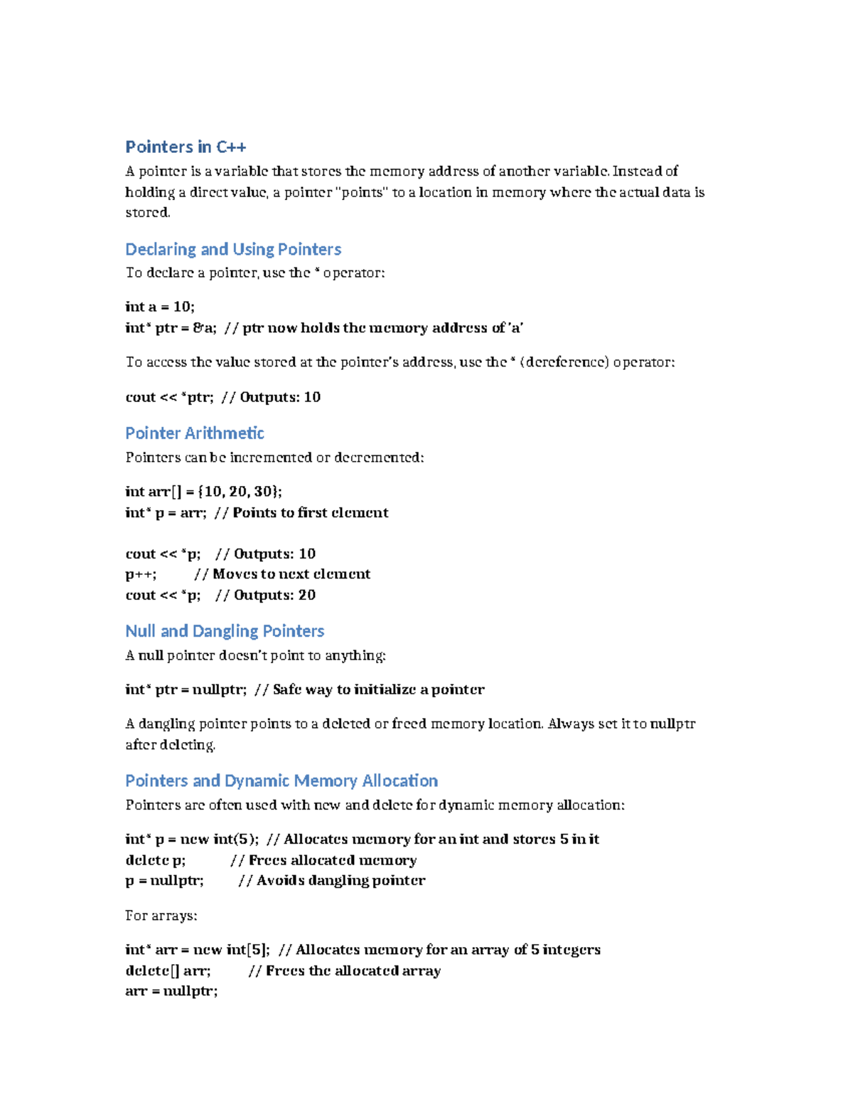 Pointers in Cpp - ‎ ‎ ‎ - Pointers in C++ A pointer is a variable that ...