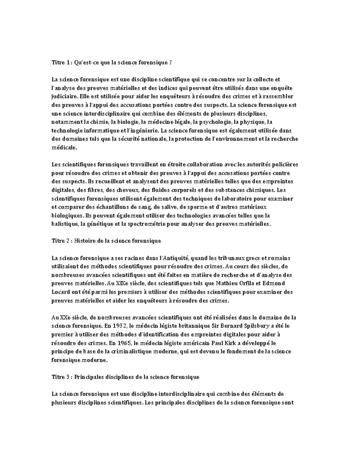 Introduction to Forensic Sciences - Titre 1 : Qu’est-ce que la science ...