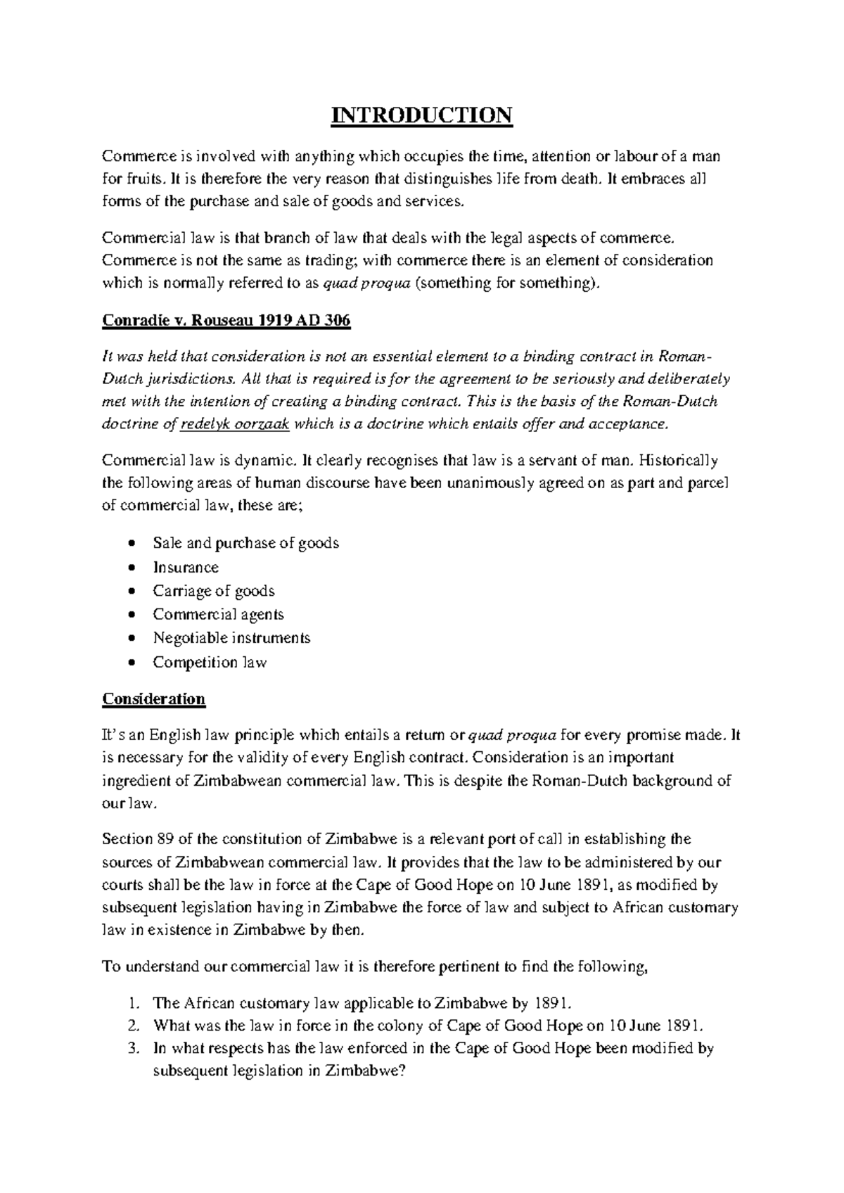 Commercial Law Notes 2010: Key Principles and Case Studies - Studocu