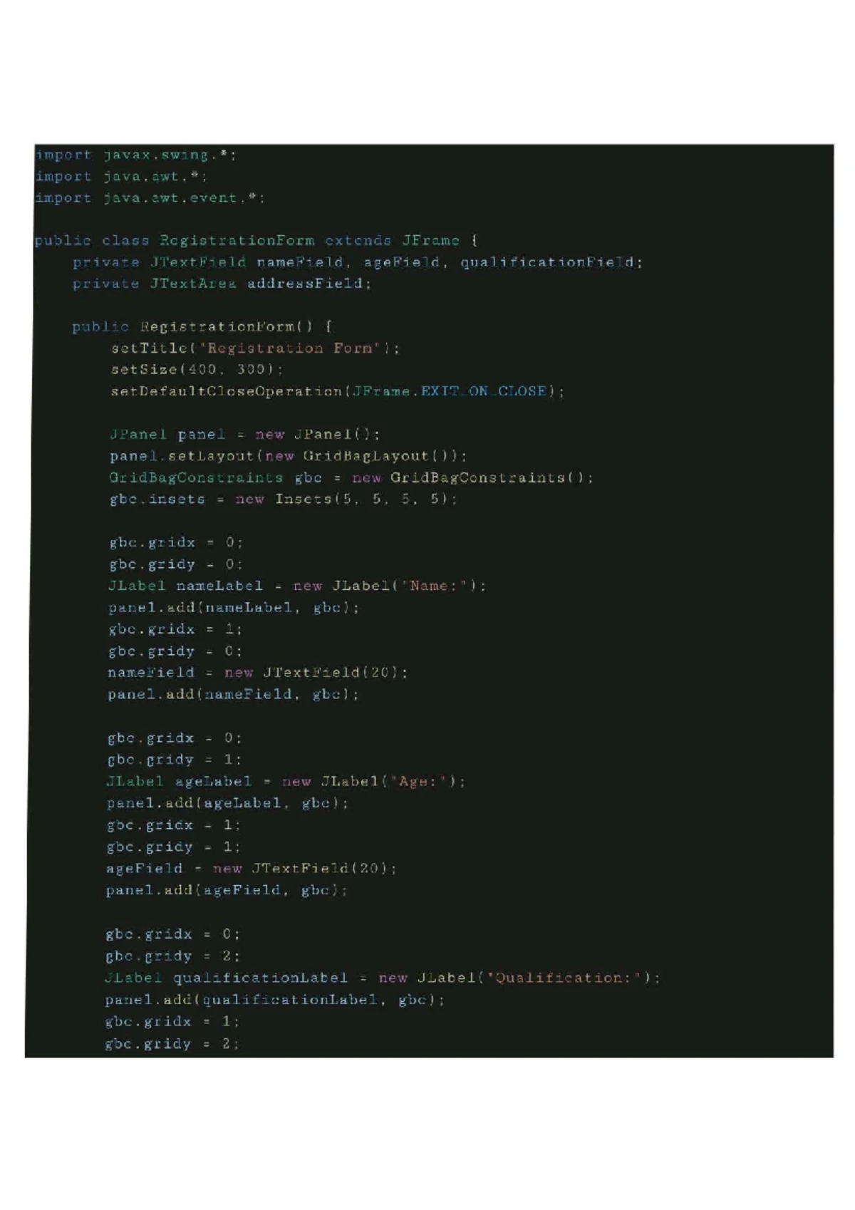 Java Program 6: Multiple Selection List Box Implementation - Studocu
