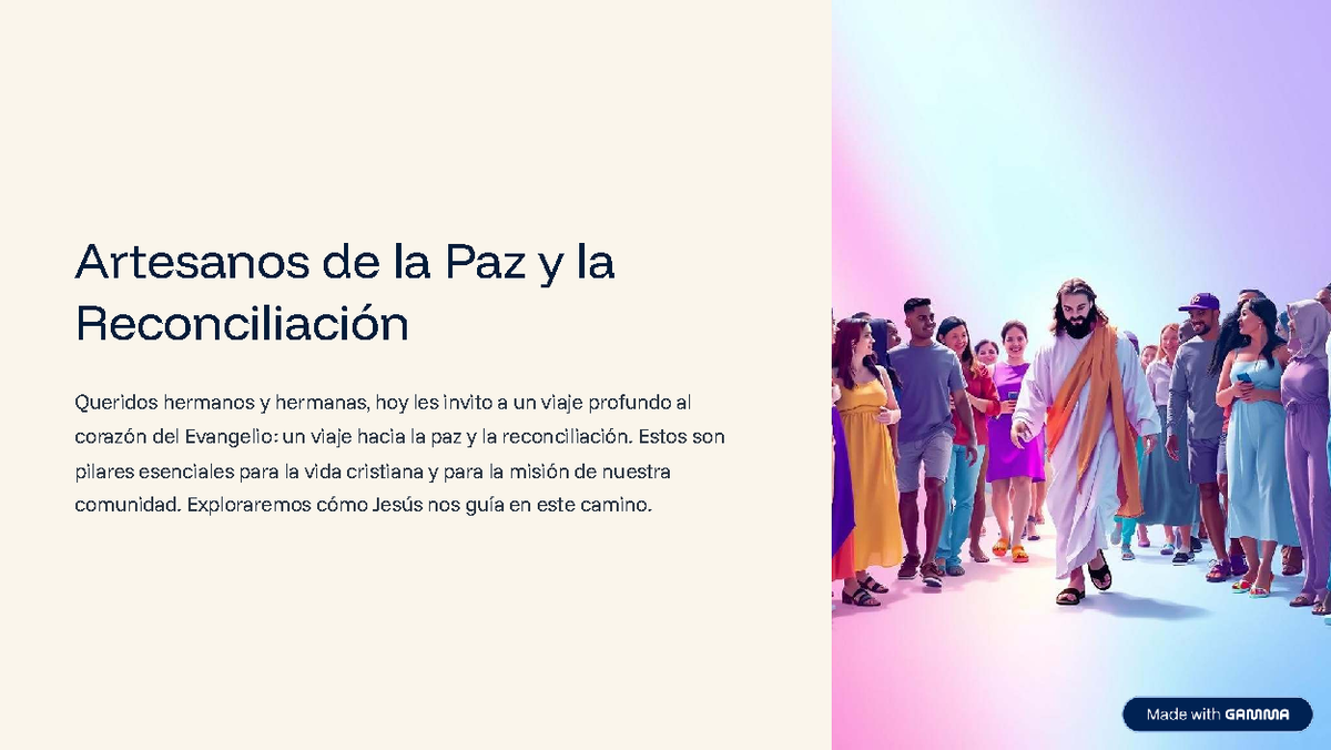 Artesanos de la Paz y la Reconciliación: Un Llamado a la Acción - Studocu