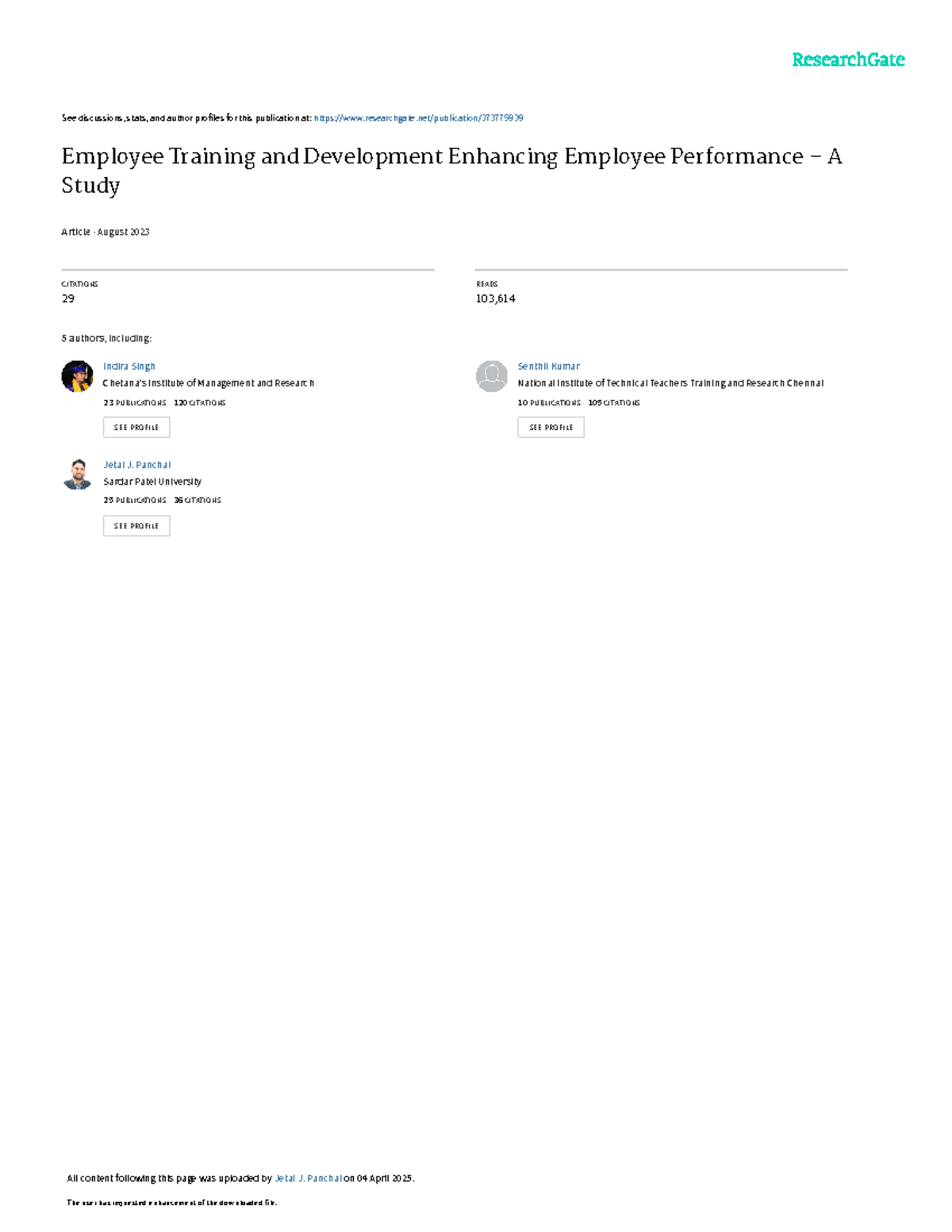 Employee Training & Development: Enhancing Performance - A Study (2023 ...