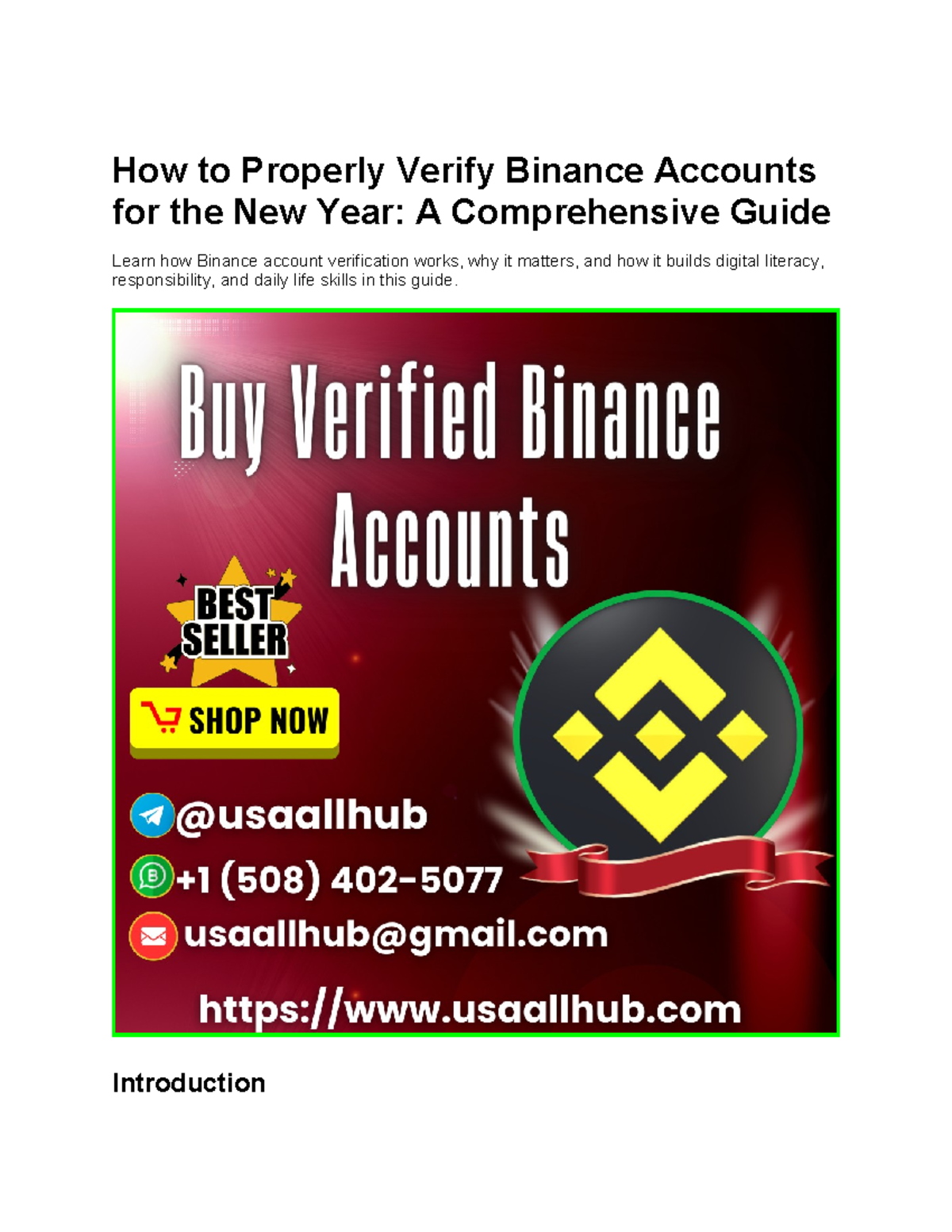 Educational Guide: Properly Verifying Binance Accounts for 2024 - Studocu