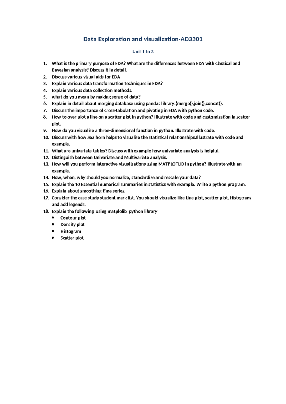 DEV unit1 to 3 - Dev assignment - Data Exploration and visualization-AD ...
