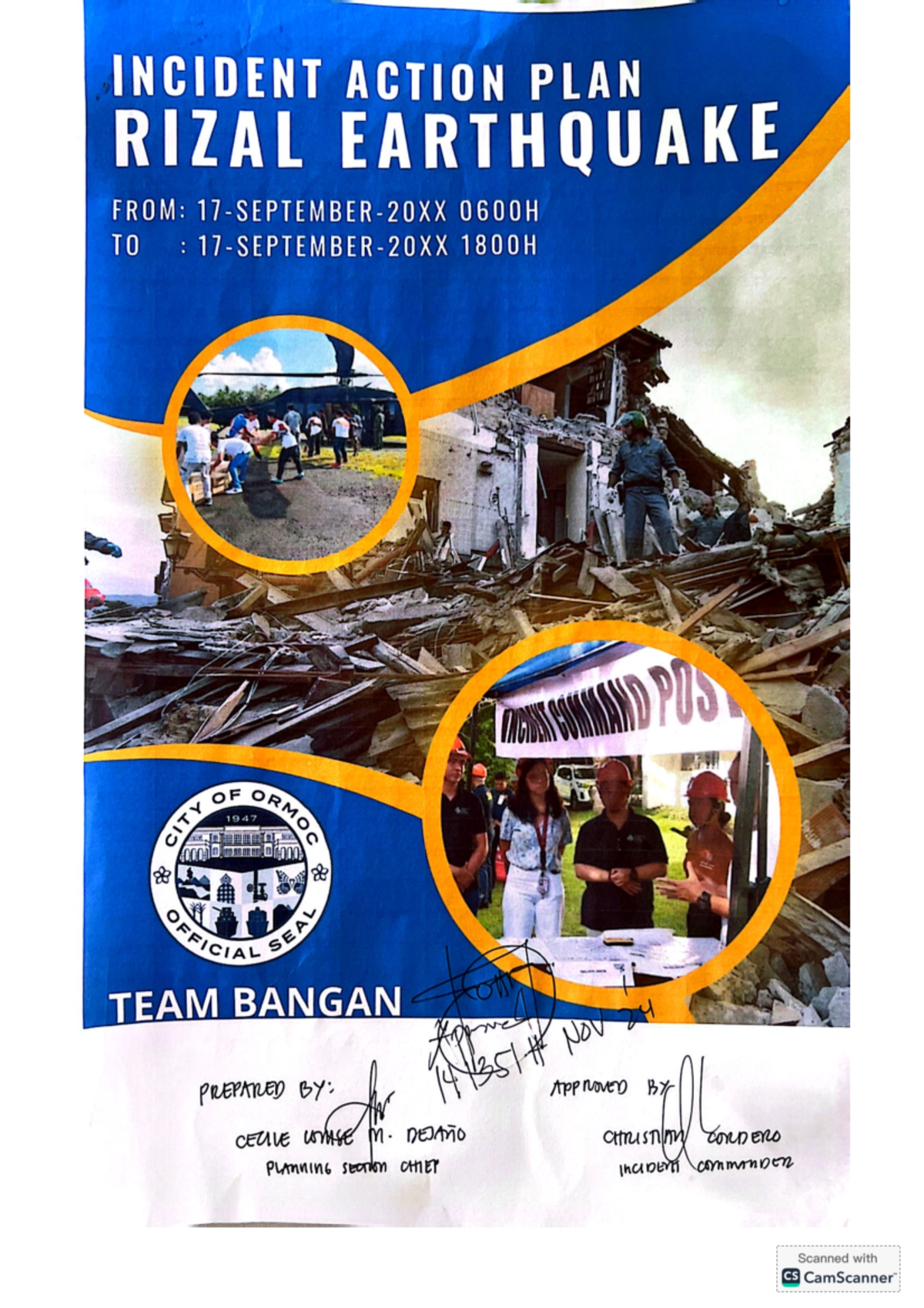 IAP - Rizal Earthquake Incident Action Plan (NDRRMC ICS 202) - Studocu