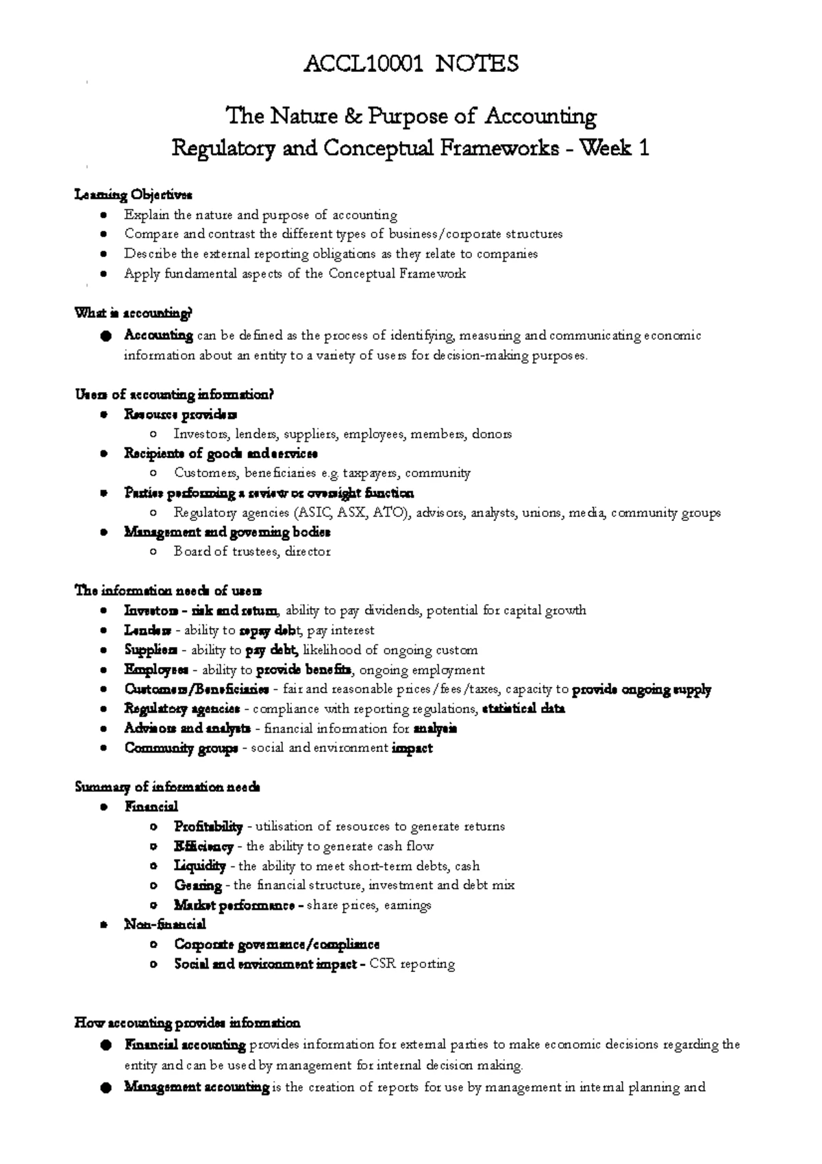 ARA Lecture 3: Asset Measurement, Recognition & Disclosure Notes - Studocu