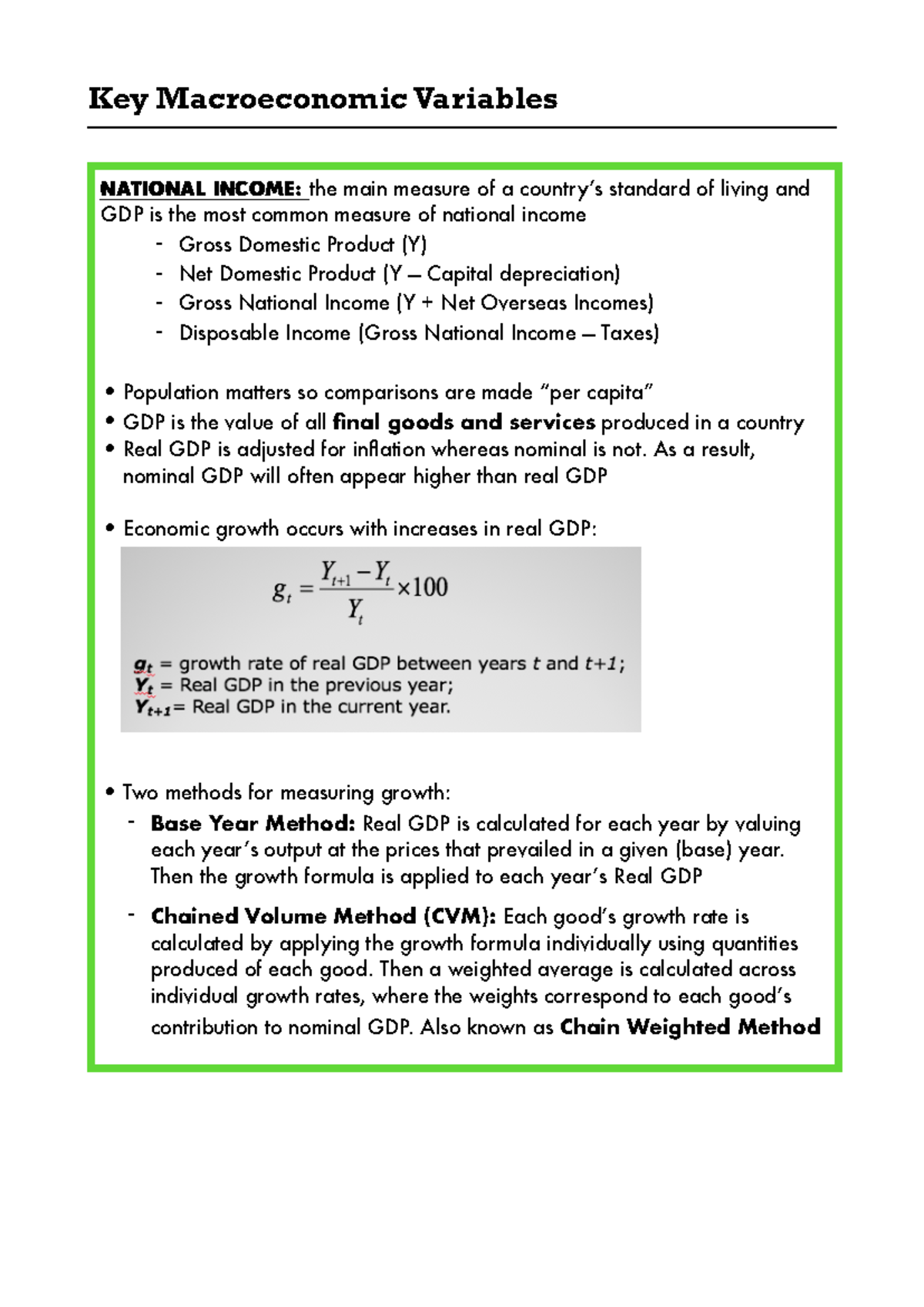 Key Macroeconomic Variables - As a result, nominal GDP will often ...