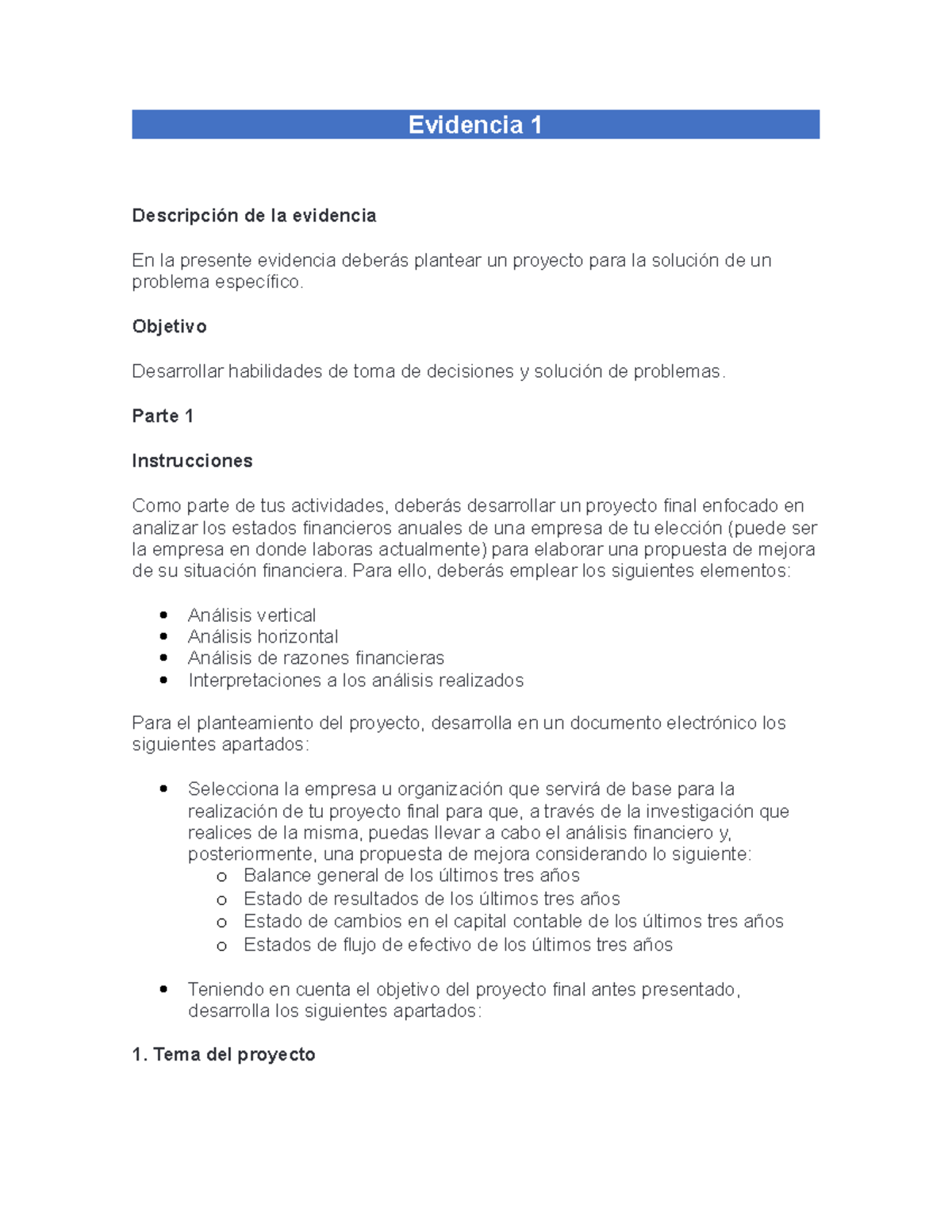 Proyecto Final: Análisis Financiero y Propuesta de Mejora - Studocu