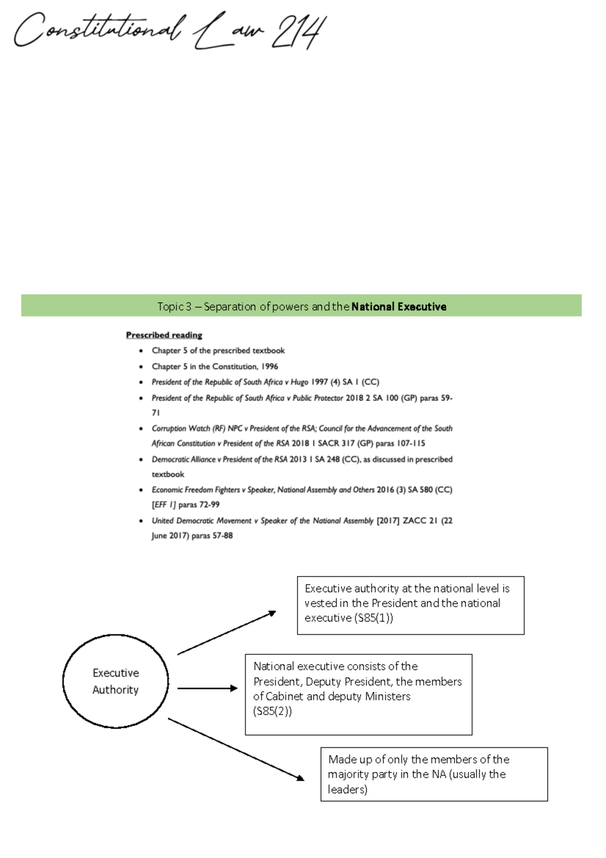 Constitutional Law 214: Comprehensive Government Structure Notes - Studocu