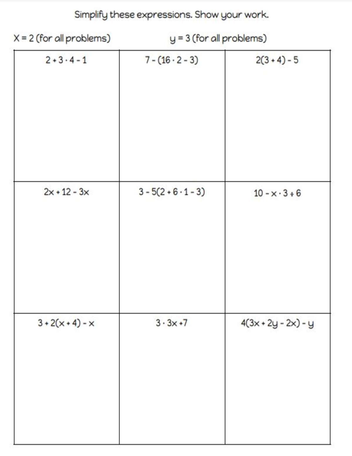Algebraic & Numeric Expressions Review - Simplification Guide - Studocu