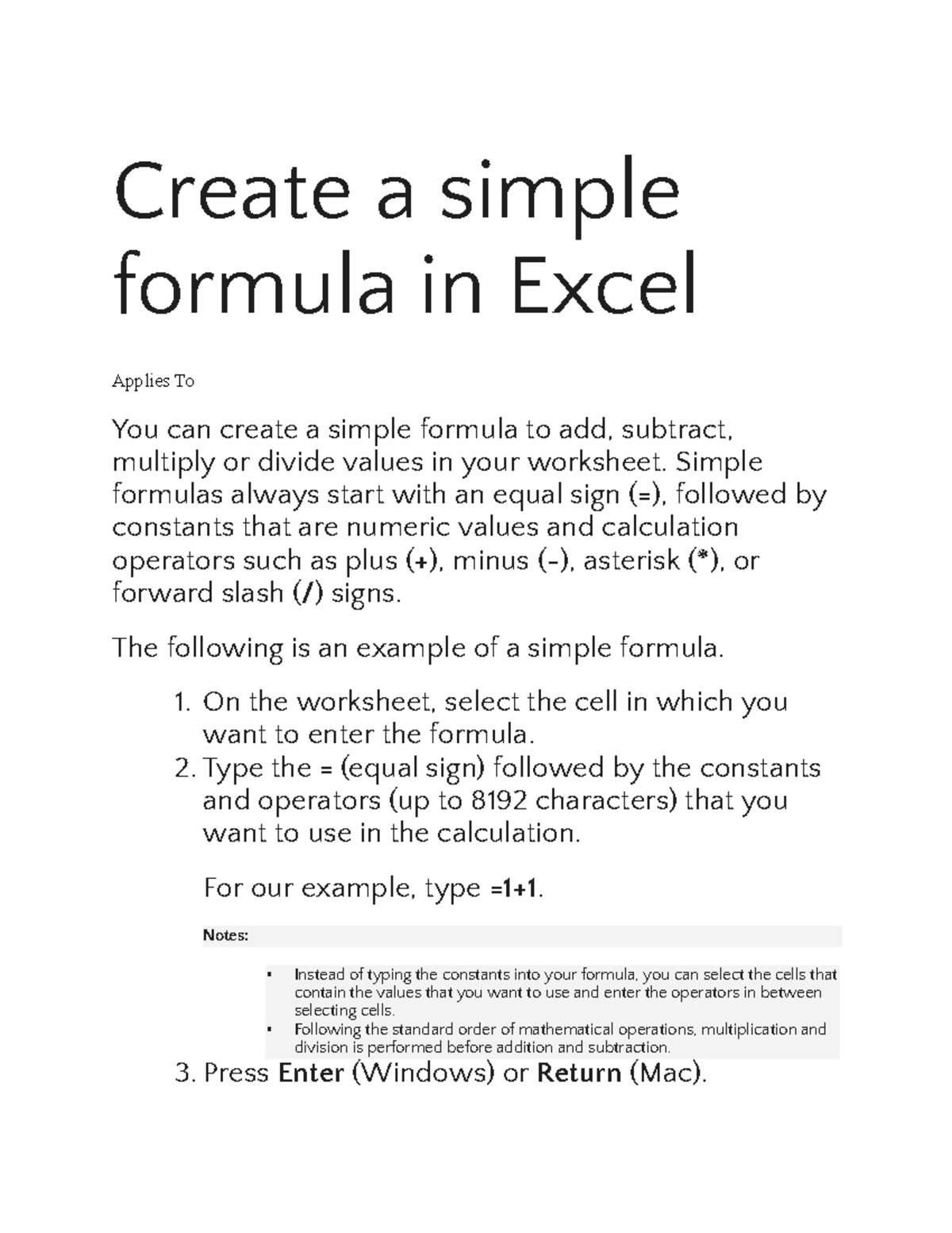 Formula excel - for g9 students. credit to ma'am Cha - Create a simple ...