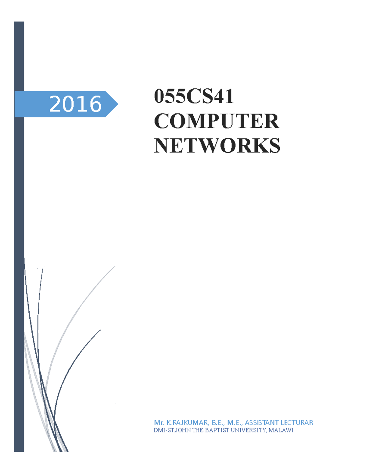 Computer Networks Concepts & Protocols - 055CS Lecture Notes - Studocu