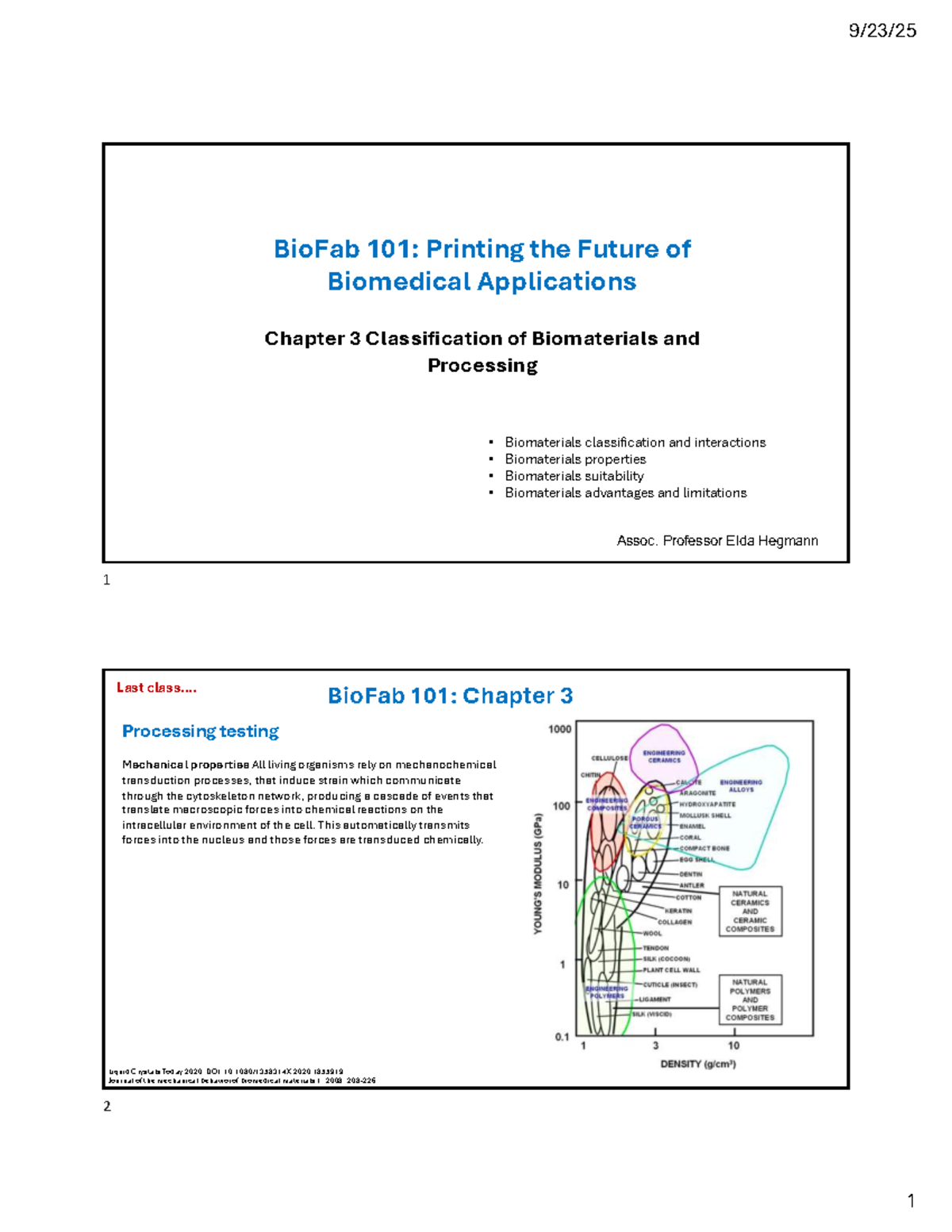 BioFab 101: Chapter 3 - Classification & Properties of Biomaterials ...