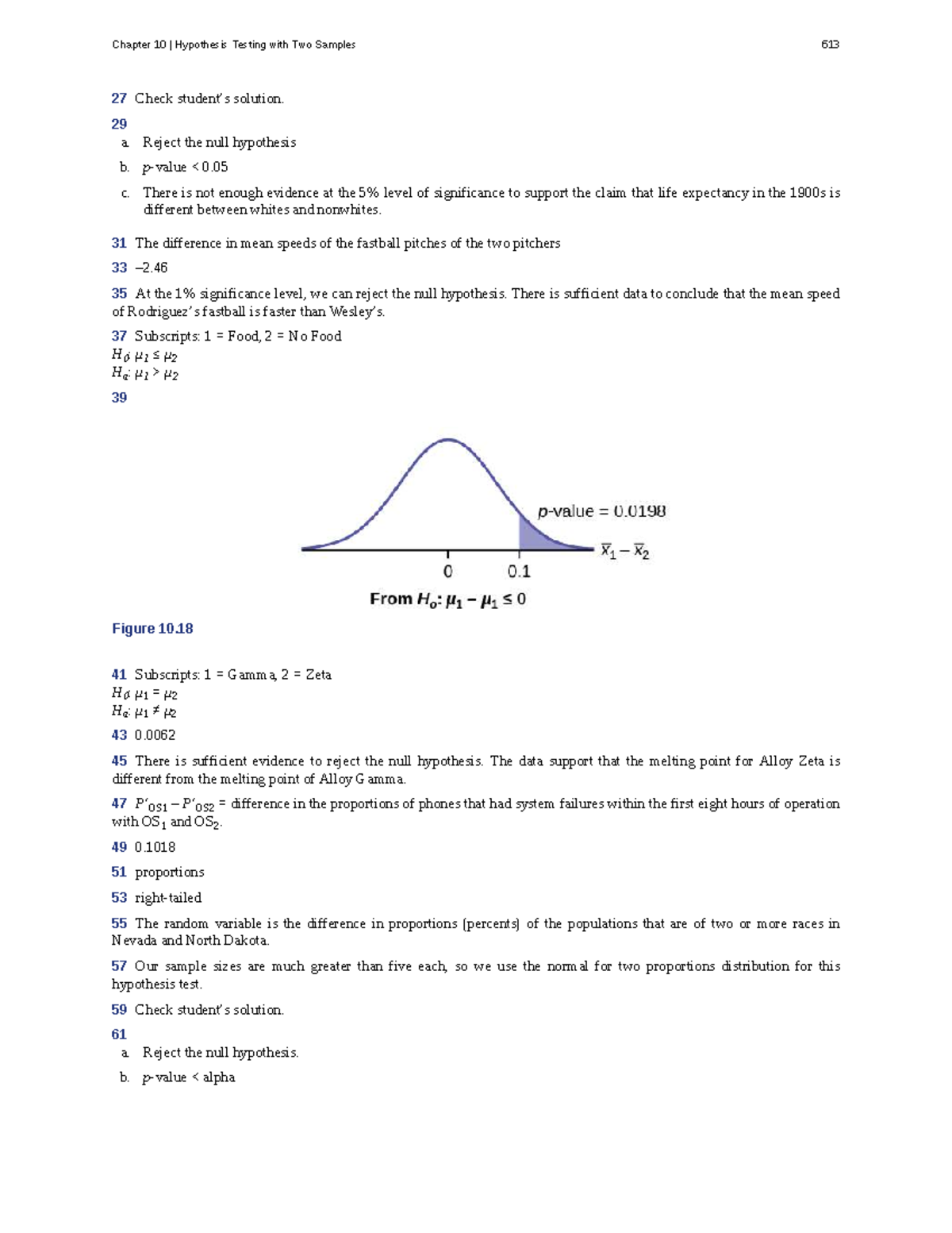 Chapter 10: Hypothesis Testing with Two Samples - Stats 613 - Studocu
