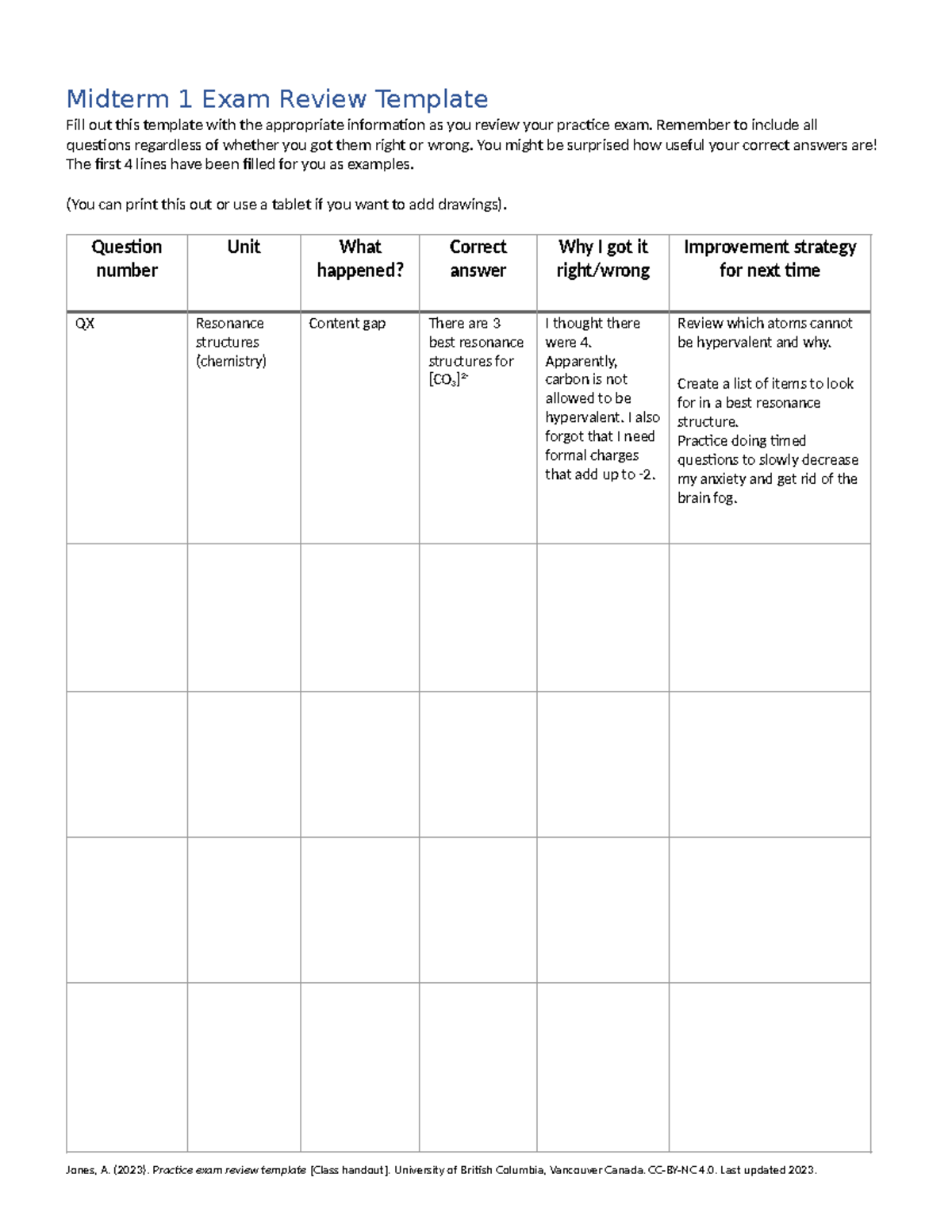 Midterm 1 Exam Review Template - Midterm 1 Exam Review Template Fill ...
