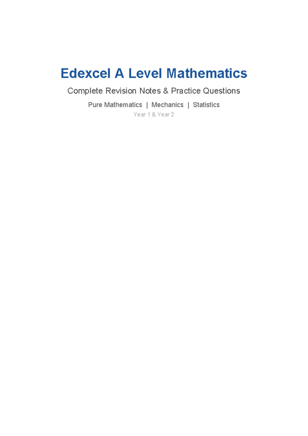 AS Maths Revision Notes: Complete Guide to Pure Mathematics and ...